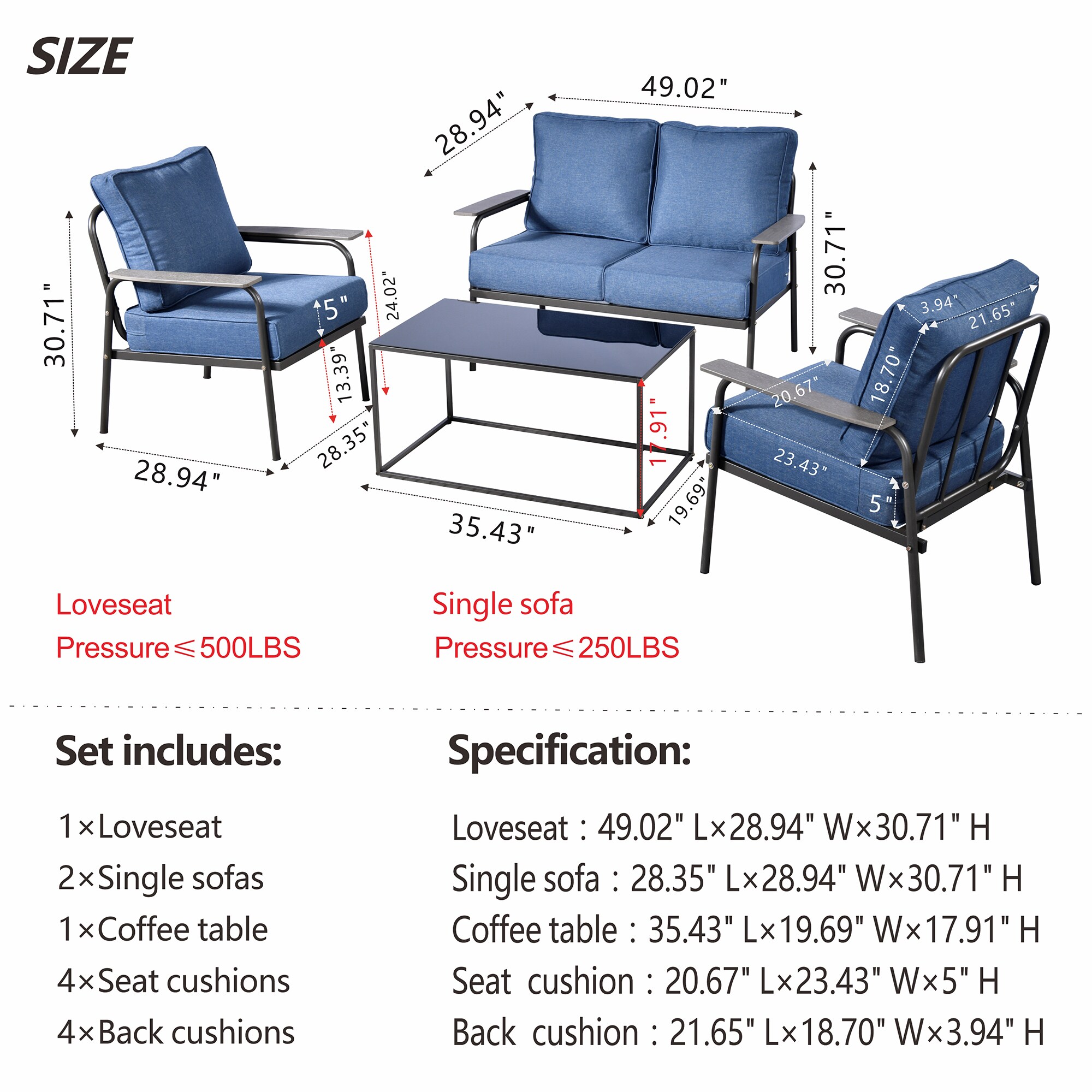 XIZZI XIBK300B1 Patio-Sofas-Daybeds - View #3