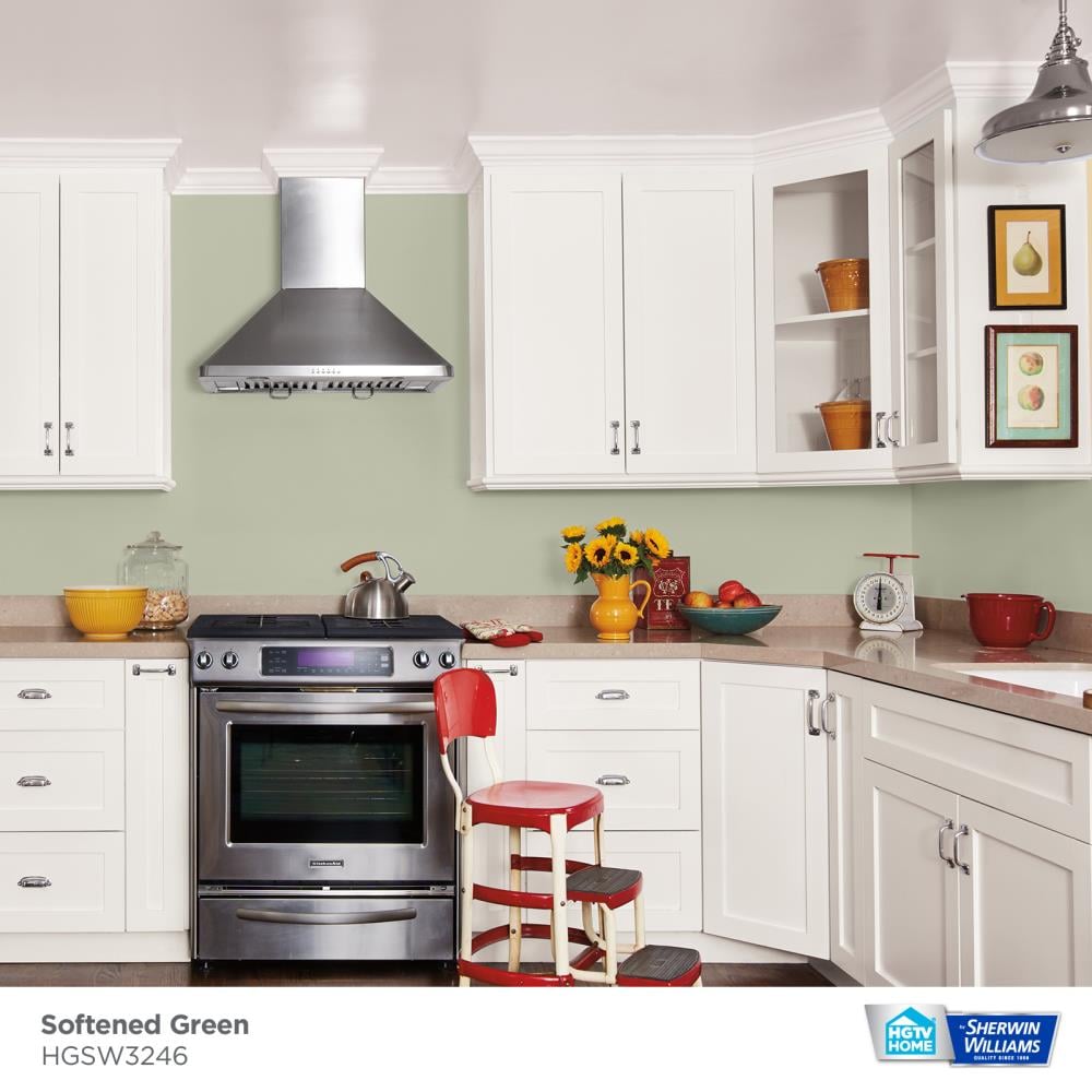 HGTV HOME by Sherwin Williams Ovation Plus Flat Softened Green Hgsw3246 Latex Interior Paint Primer 1 quart in the Interior Paint department at Lowes