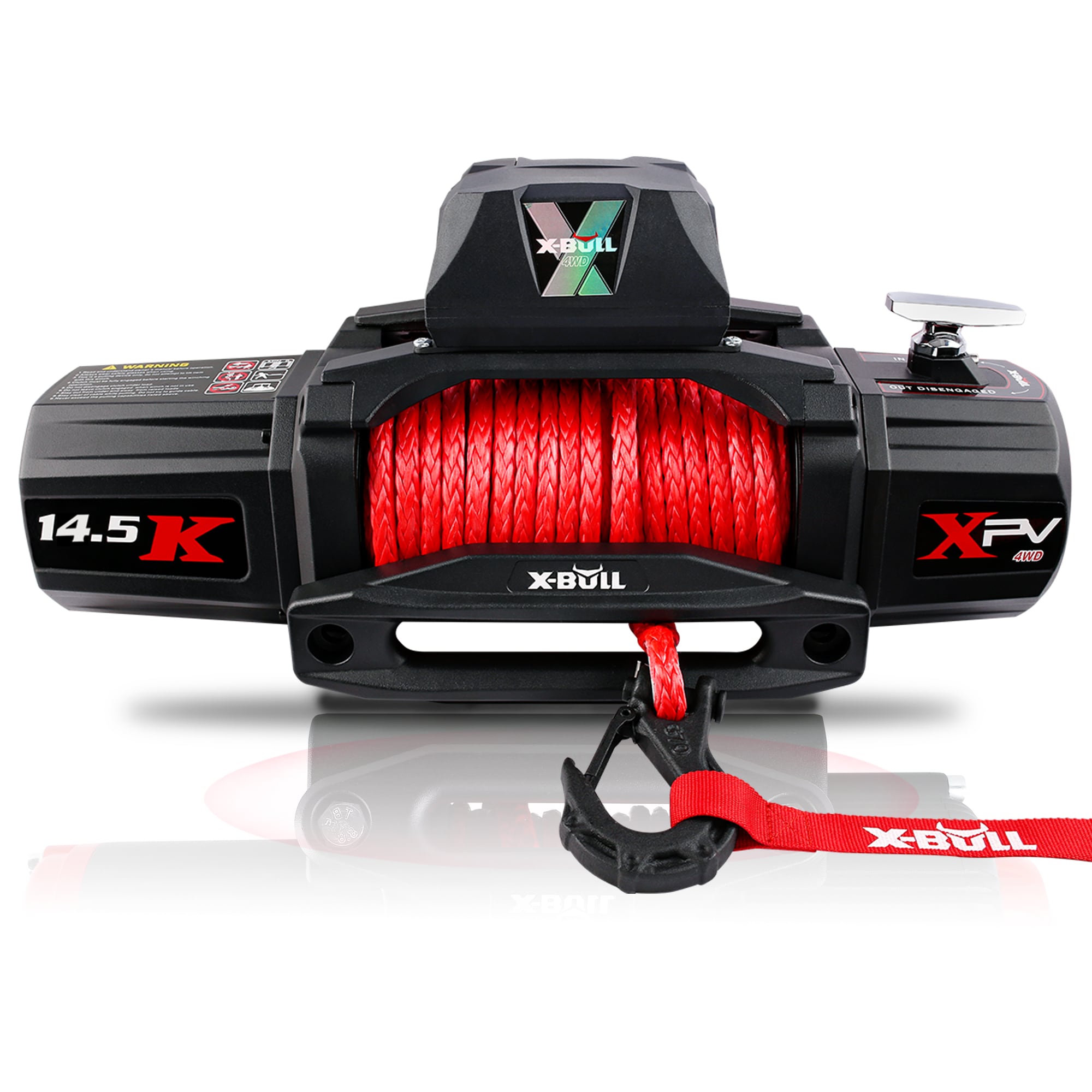 Tatayosi Electric Winch XPV 14500 LBS 12V Synthetic Red Rope New Arrival Jeep Towing Truck 4WD #JL-843558