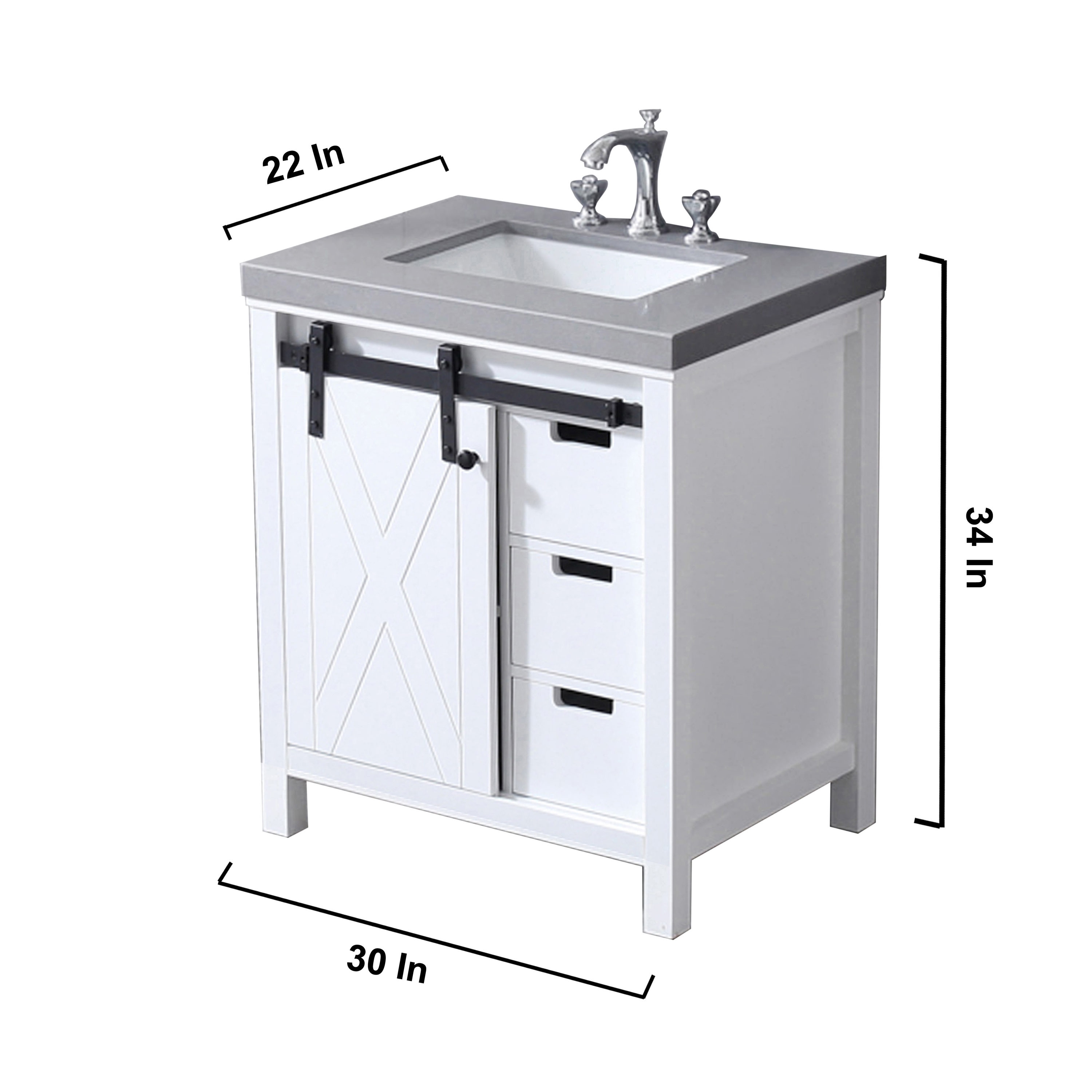 Lexora LM342230SAASM28F Bath-Vanity-Combo - View #13