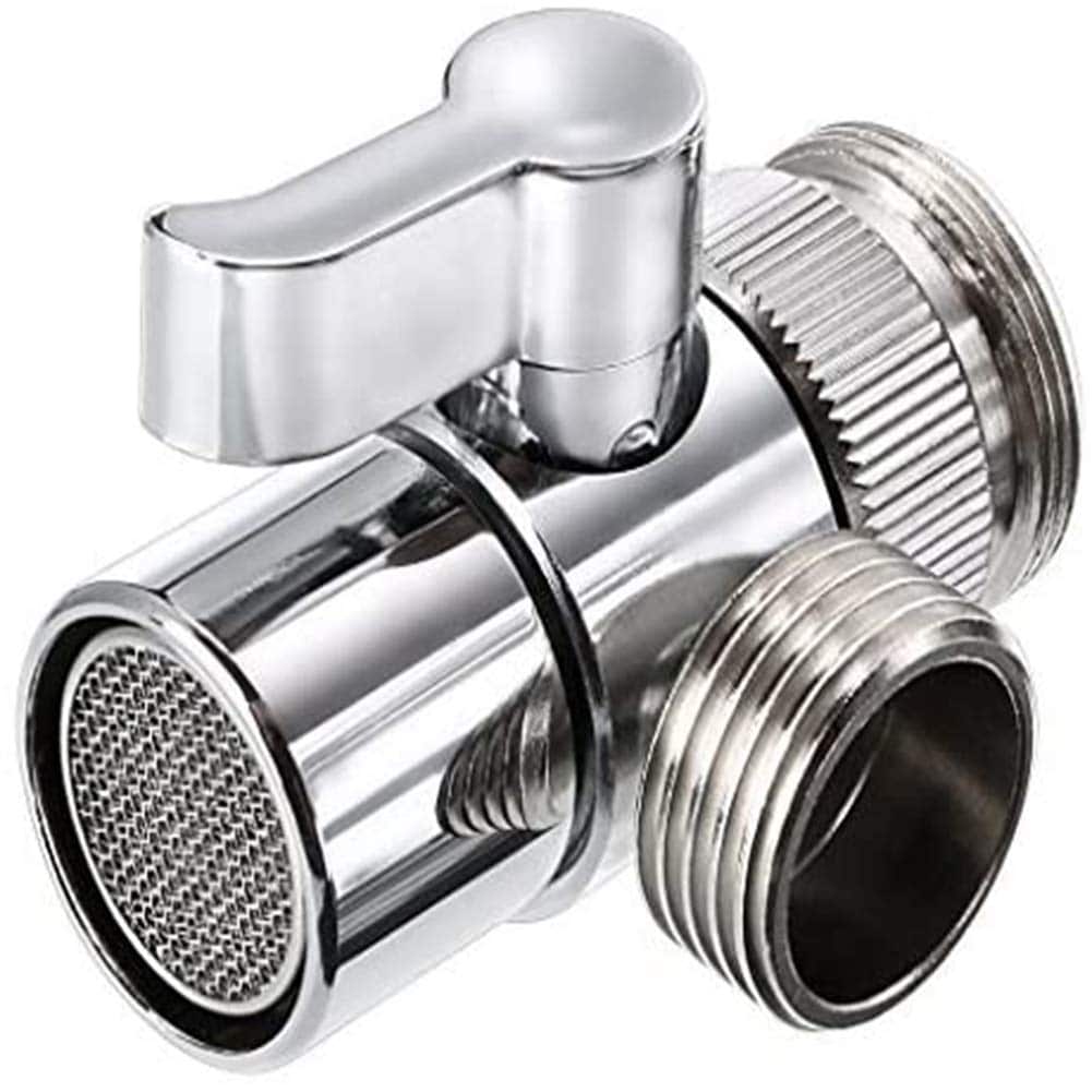 Anqtovp  Chrome Brass Faucet Diverter Valve Splitter for Kitchen or Bathroom Sink Fits Standard G Half Thread Hose Adapter Lever Handle