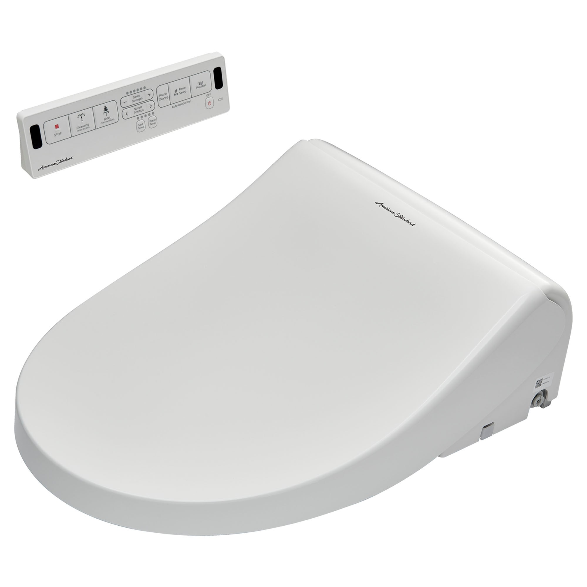 White Elongated Electric Bidet Seat with Remote Control