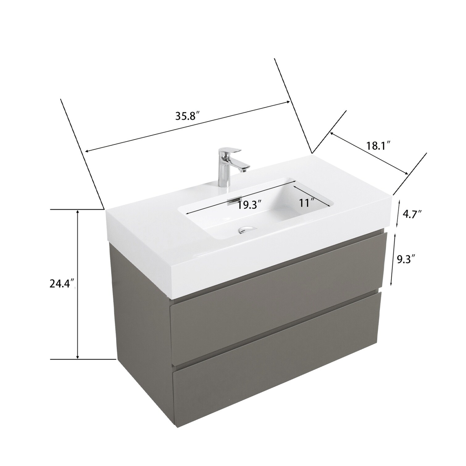 BBabe 6S4K8R1O915K Bath-Vanity-Combo - View #3