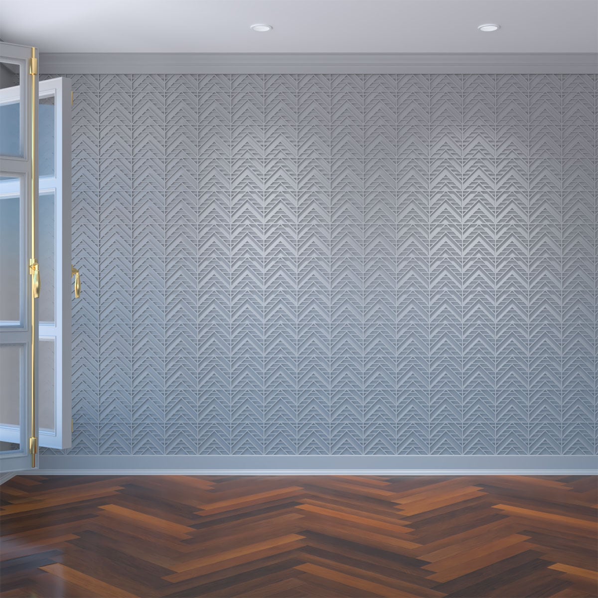 Ekena Millwork WALP08X08GCT 7-3/8-in x 7-3/8-in Smooth Paintable/Stainable White PVC Fretwork Wall Panel ( 0.38-sq ft )