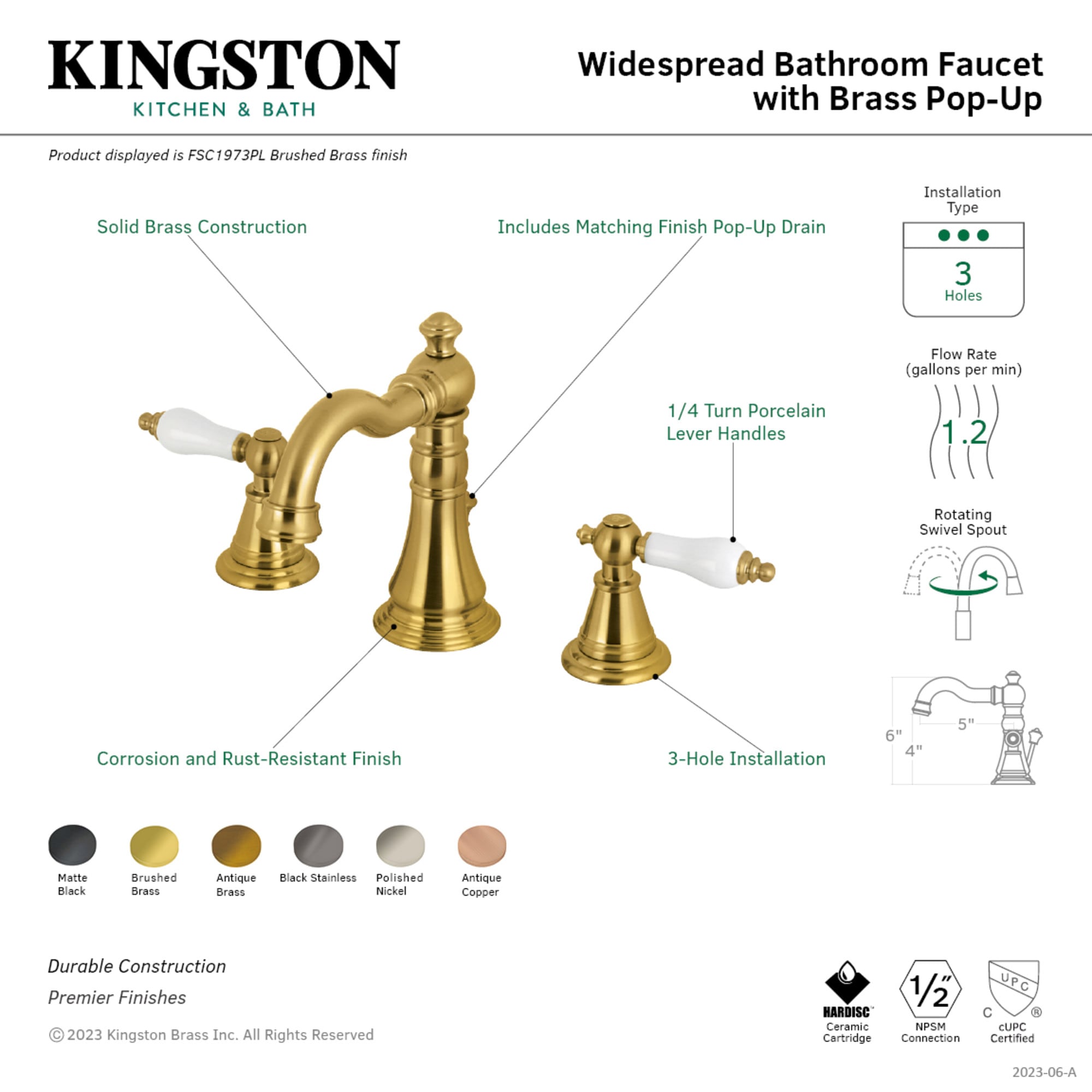 Kingston Brass WLFSC1970PL Lavatory-Faucets - View #3