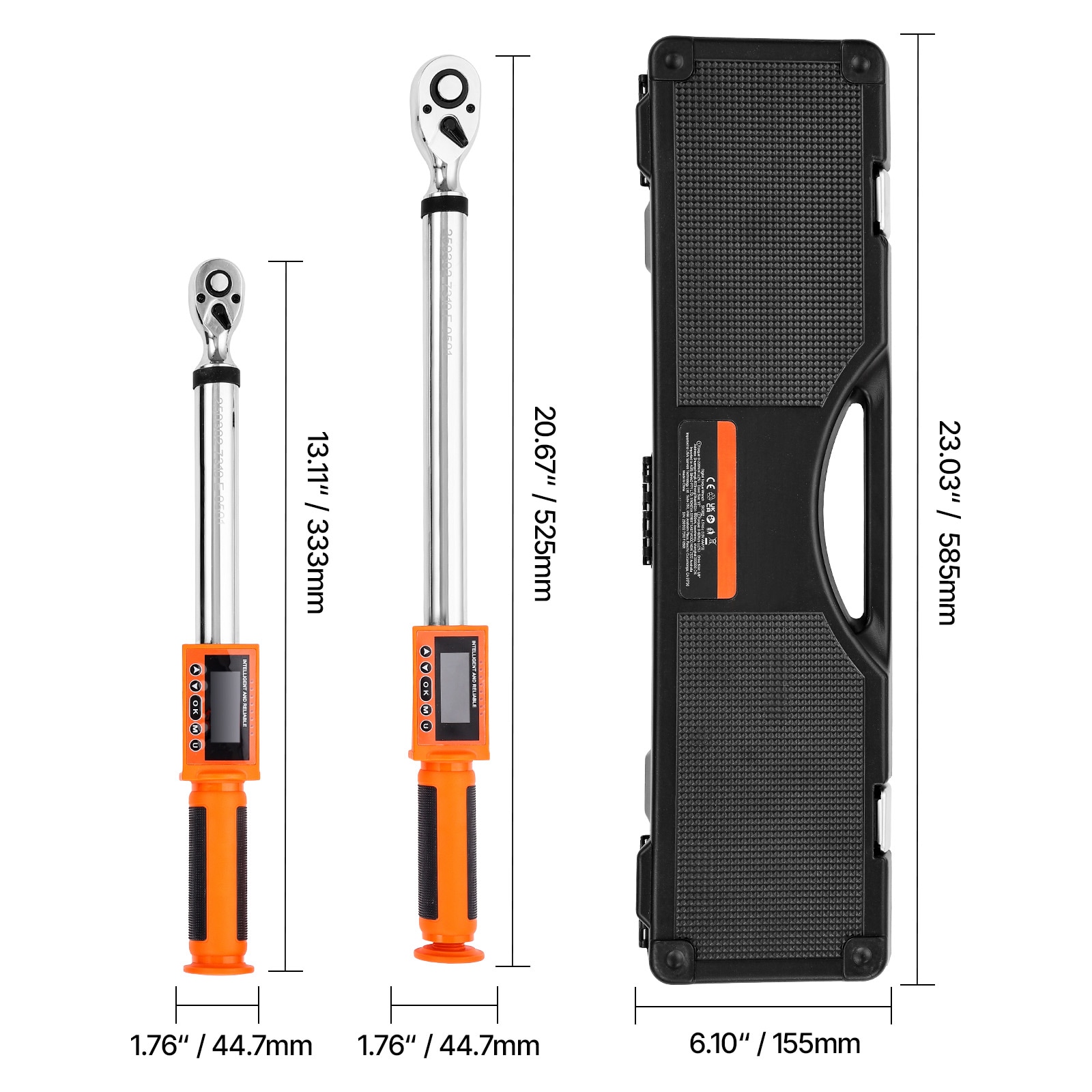 GIVIMO Digital Torque Wrench Set 2-Piece 1/2-in and 3/8-in Drive 72 ...