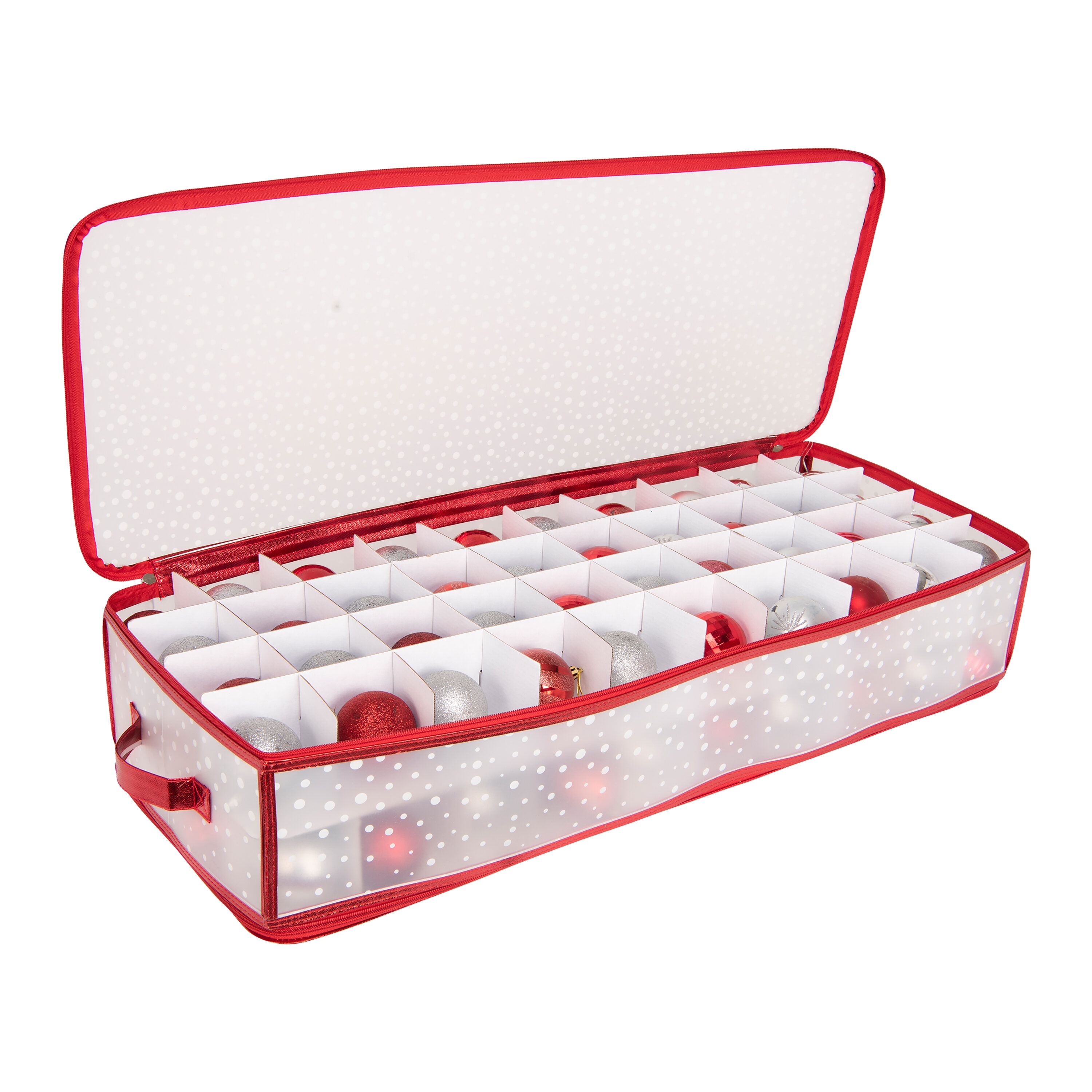 Simplify 9030-RED 11.81-in x 5.91-in 80 -Compartment Red Cardboard Ornament Storage Box