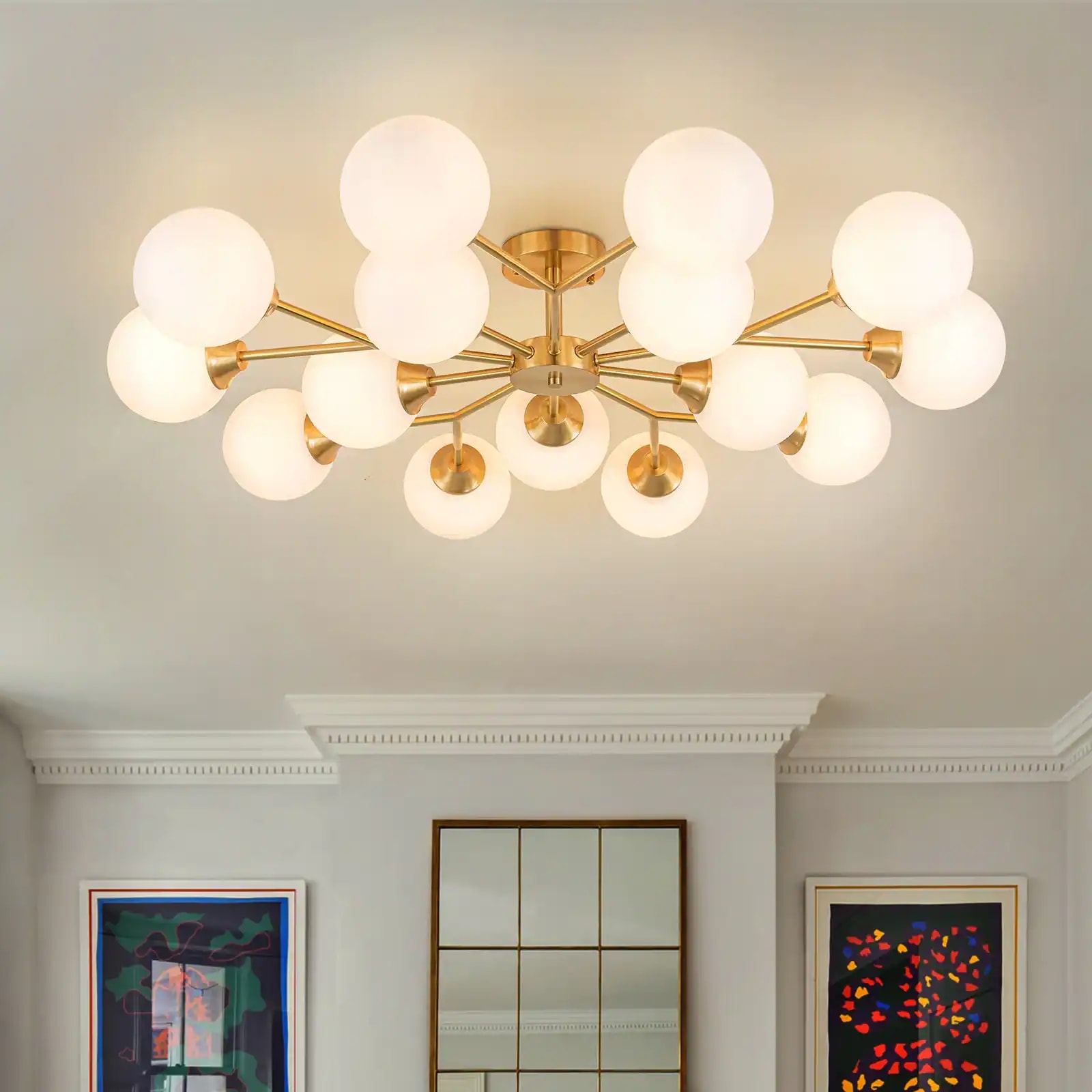 EDISLIVE Y81010000061138 15 -Light 38.6-in Gold Semi Flush Mount Light