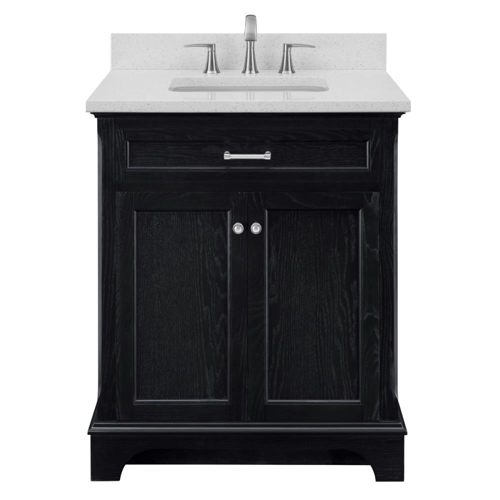 allen + roth Roveland 36-in White Single Sink Bathroom Vanity with Terrazzo Engineered Stone Top