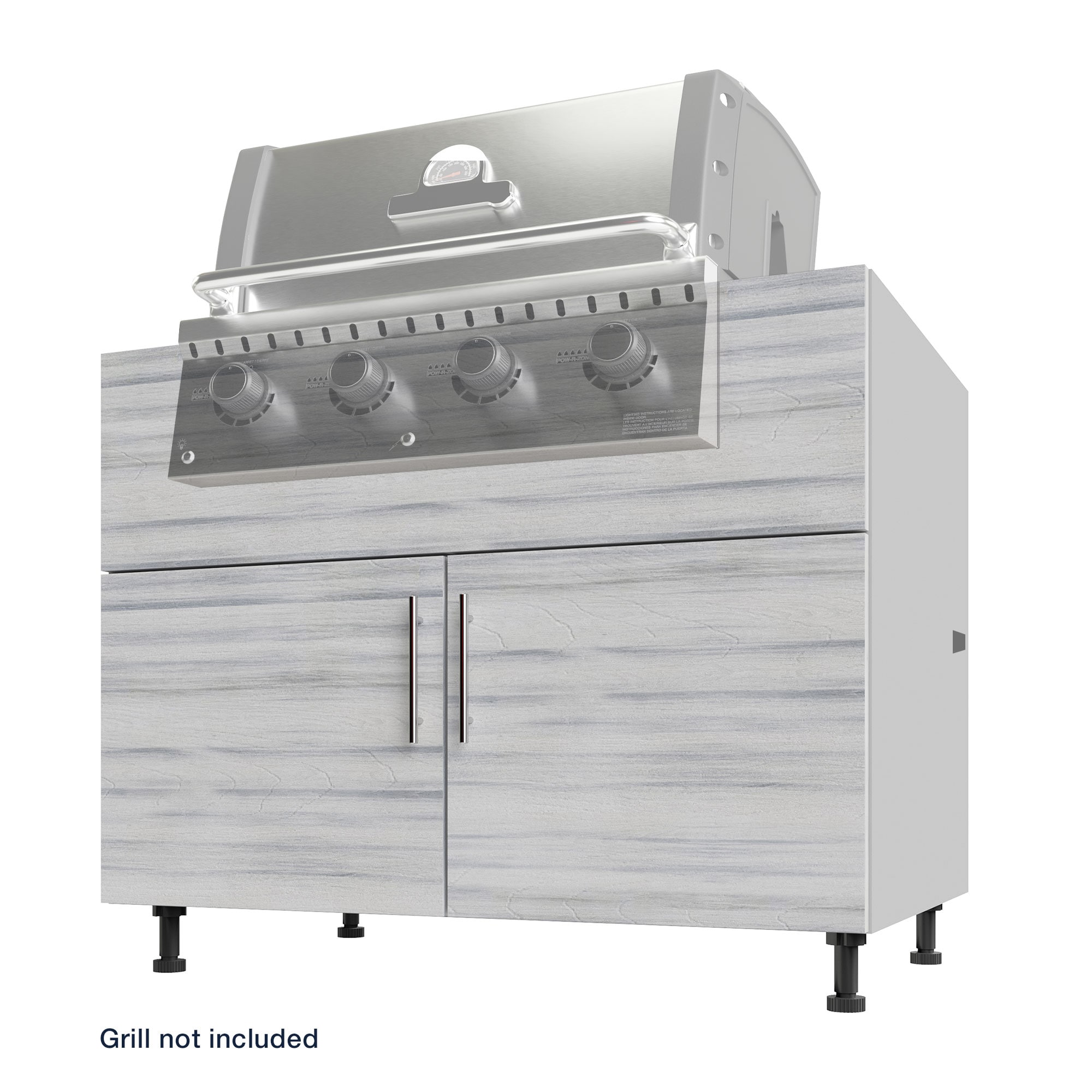 WeatherStrong IBG42-MWW Miami 42-in W x 27-in D x 34.5-in H Modular Outdoor Kitchen Grill cabinet