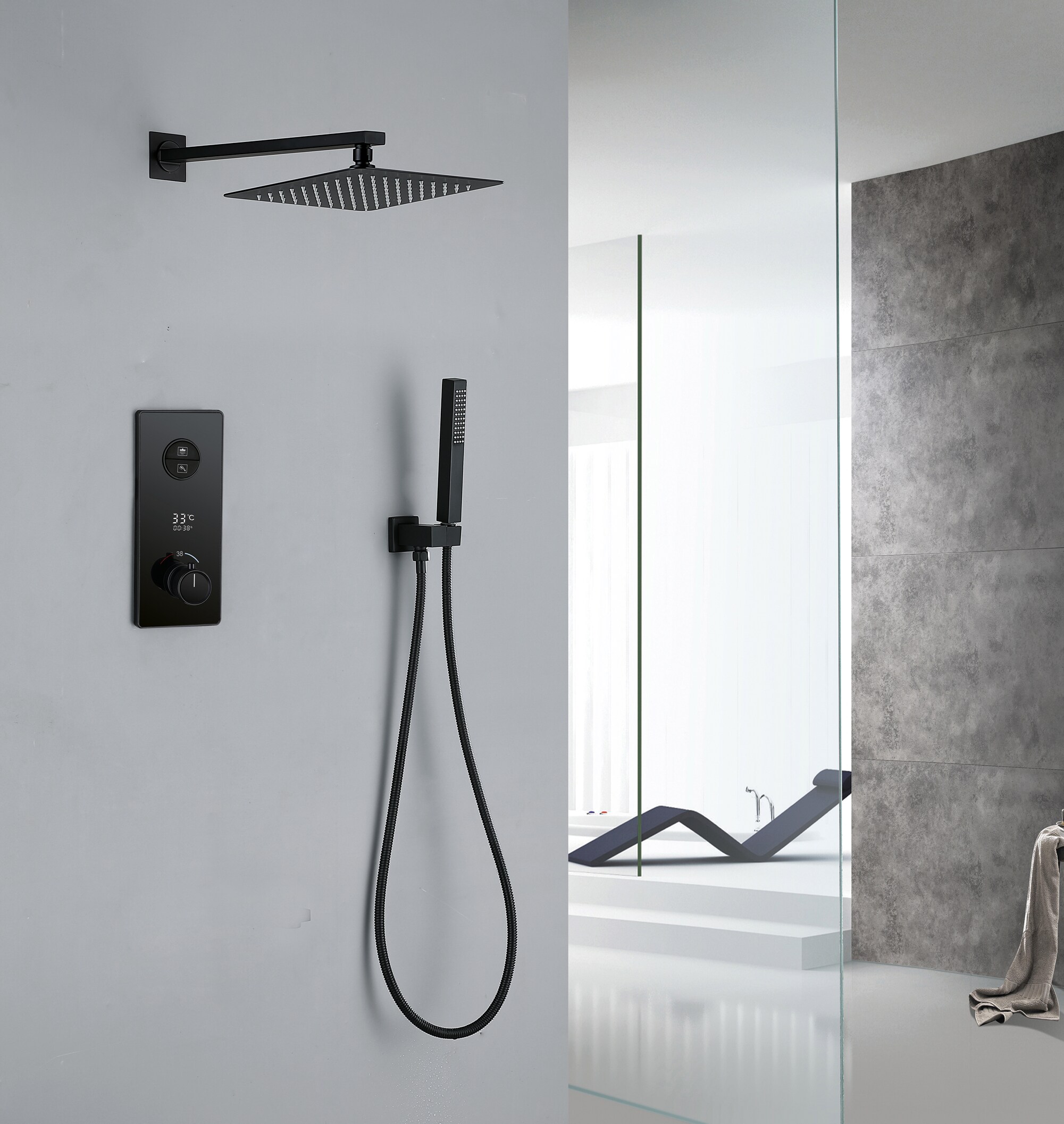 WELLFOR WB-1011-MB Showerhead-Bar-Panels - View #4