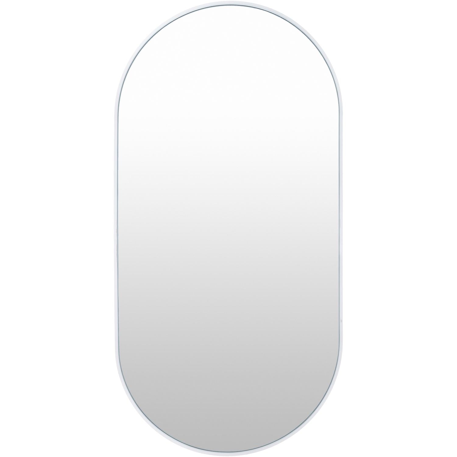 Livabliss RAY018-1632 Aranya 16-in W x 32.0-in H Oval White Framed Wall Mirror