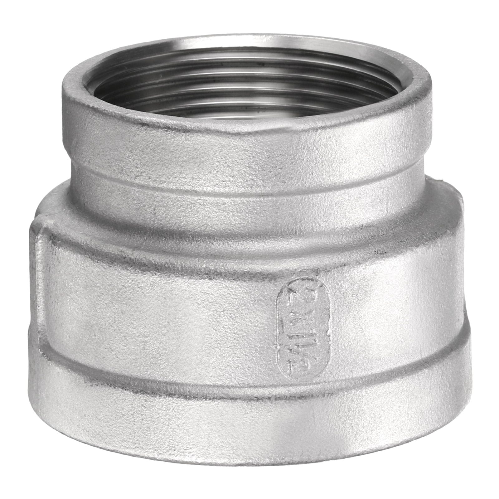 Harfington Reducing Coupling 2 x 1-1/2inch NPT Female Threaded 304 Stainless Steel Reducer Taper Cast Pipe Fitting Adopts for Water Oil Gas Tube