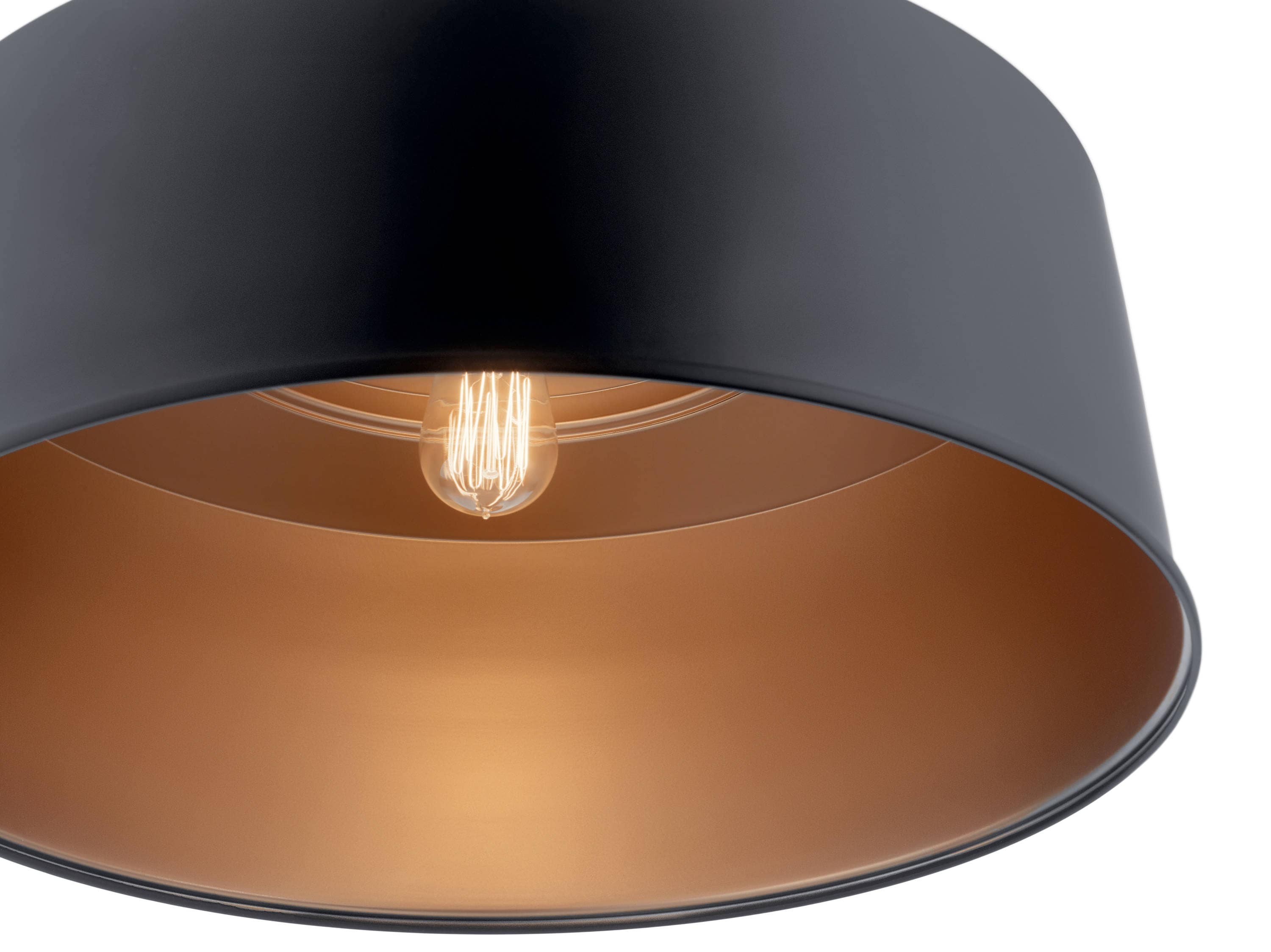 Elias Black Glass Drum Pendant Light