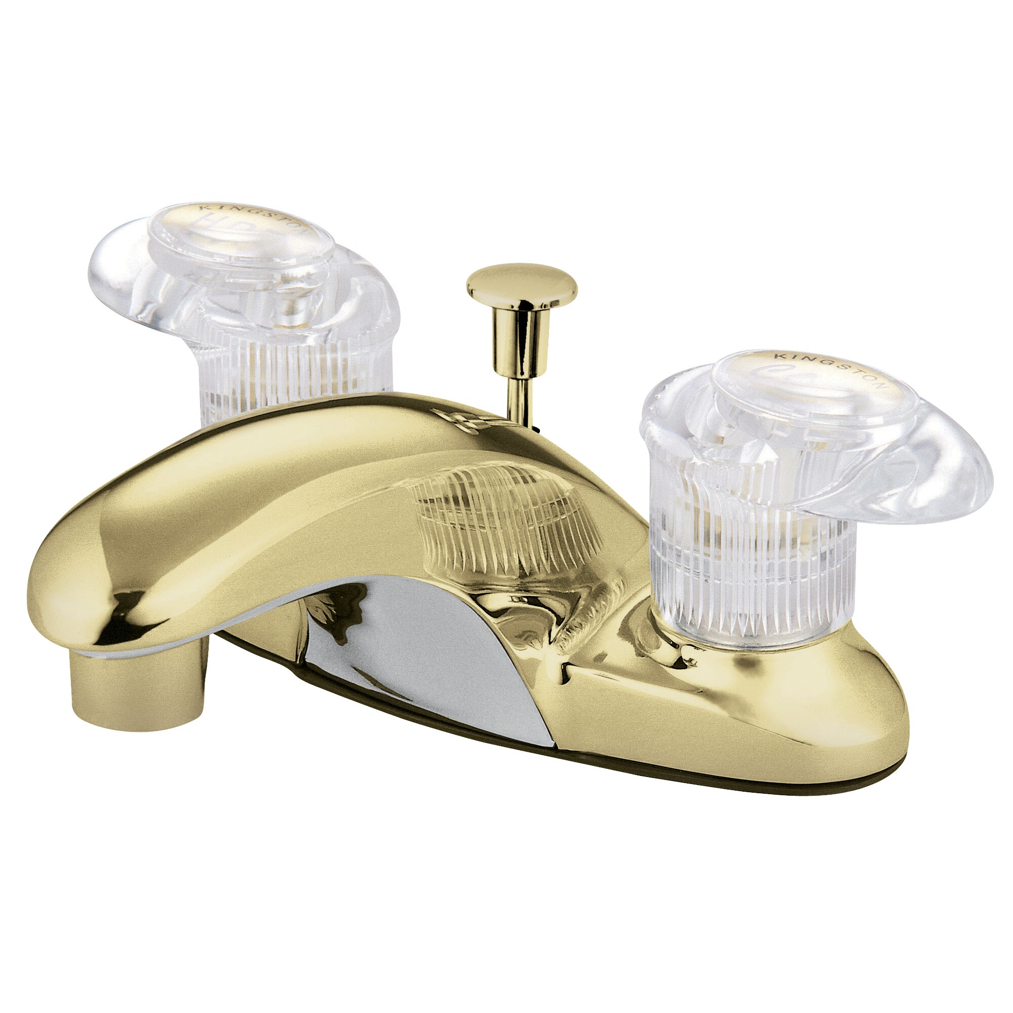 Elements of Design EB6152 Daytona Polished brass 4-in centerset 2-handle Low-arc Residential Handle Bathroom Sink Faucet with Drain