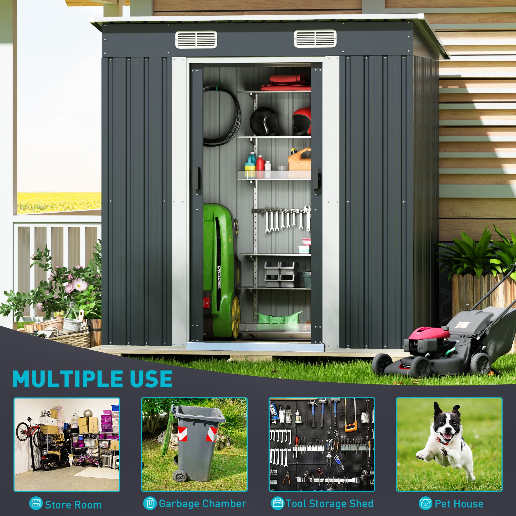 Jaxpety HG61N0734 Metal-Storage-Buildings-Sheds - View #3