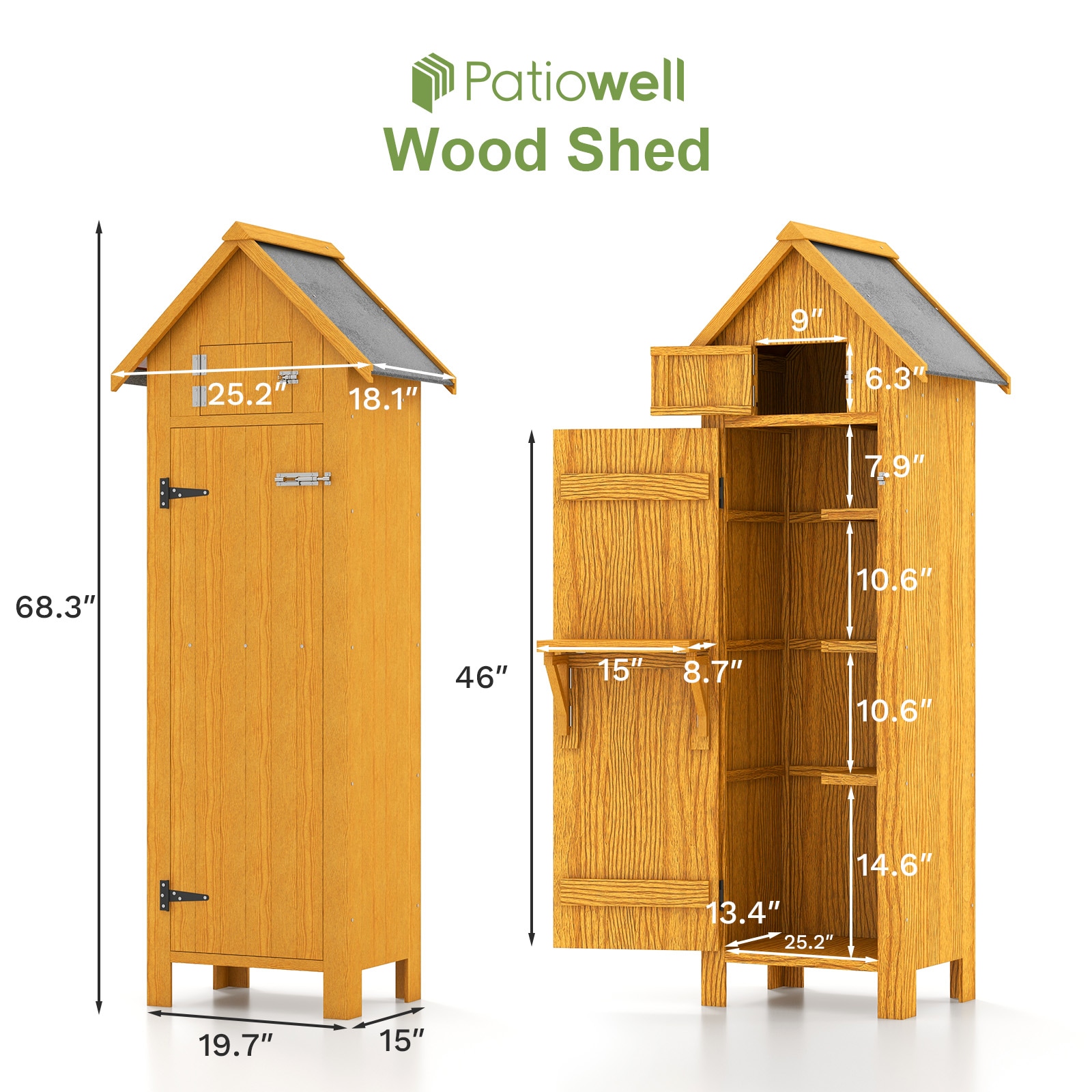 Patiowell WES-PS23-0221-SBG Wood-Storage-Buildings - View #10