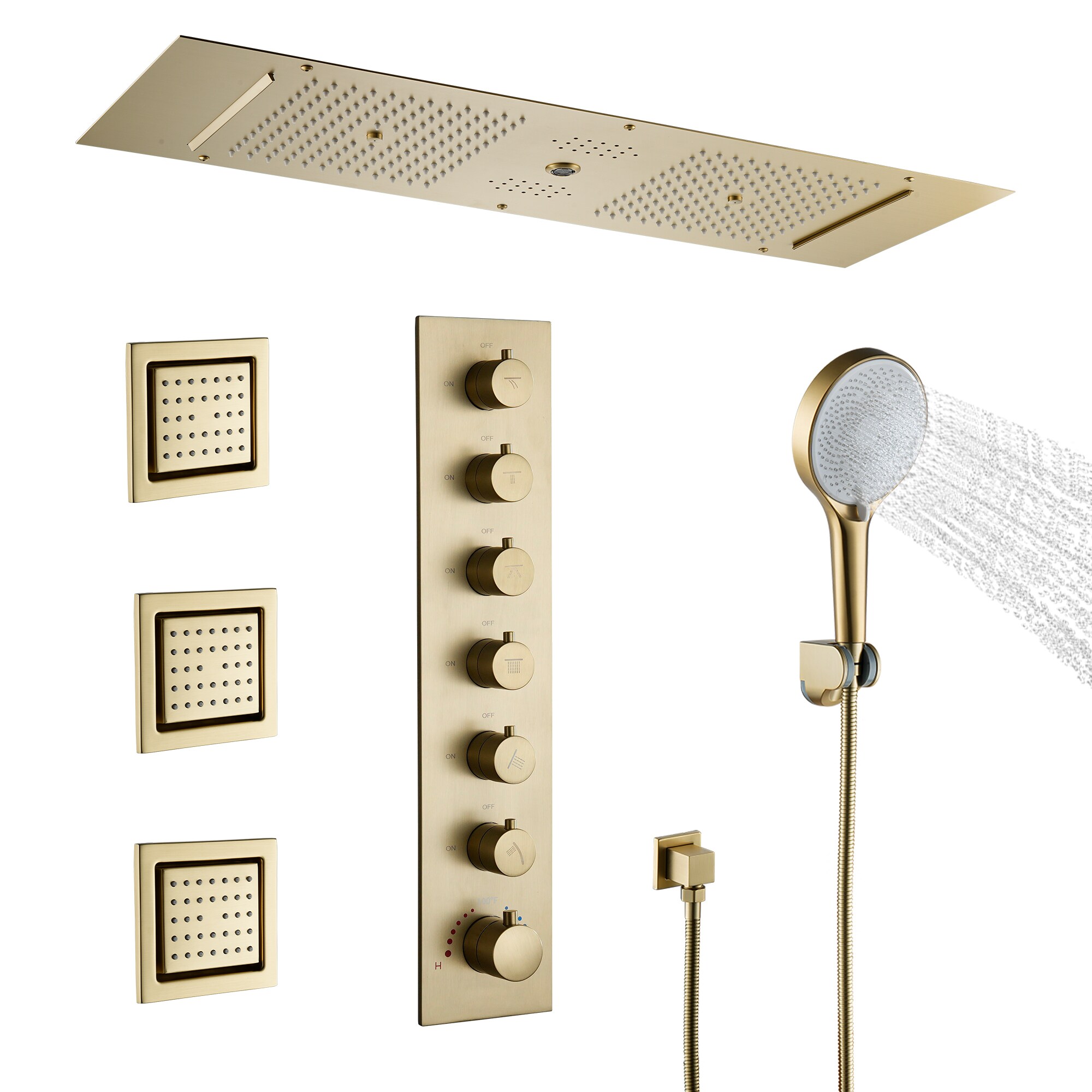 CASAINC CA-A4391-BG Showerhead-Bar-Panels - View #2