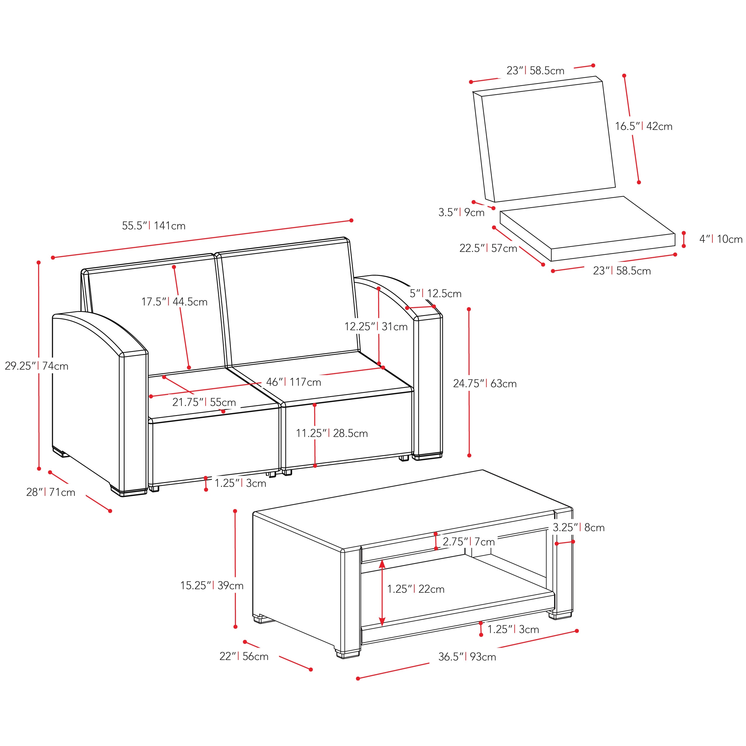 CorLiving PLF-111-S Patio-Conversation-Sets - View #3