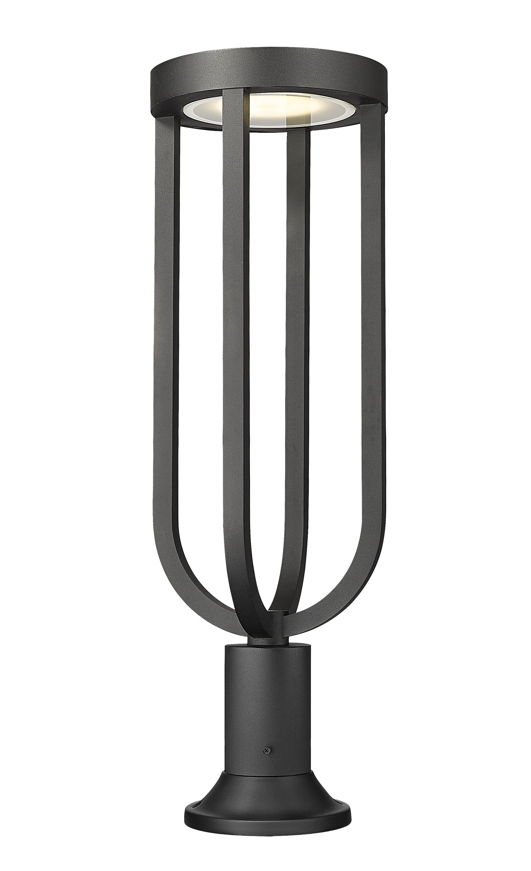 Z-Lite 5005PHB-553PM-BK-LED Leland 28.25-Inches H Black Hardwired LED Pier-mounted light