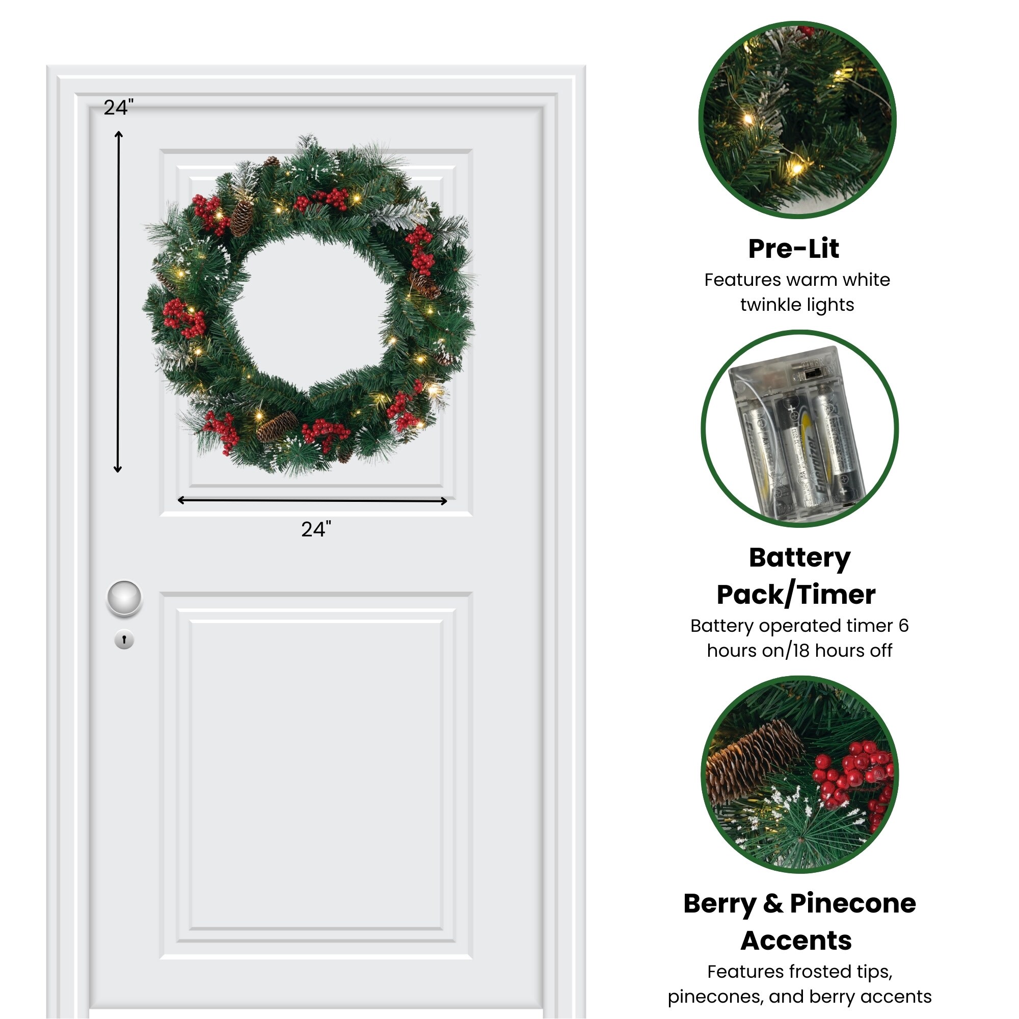 Sullivans WR1002 Artificial-Christmas-Wreaths - View #4
