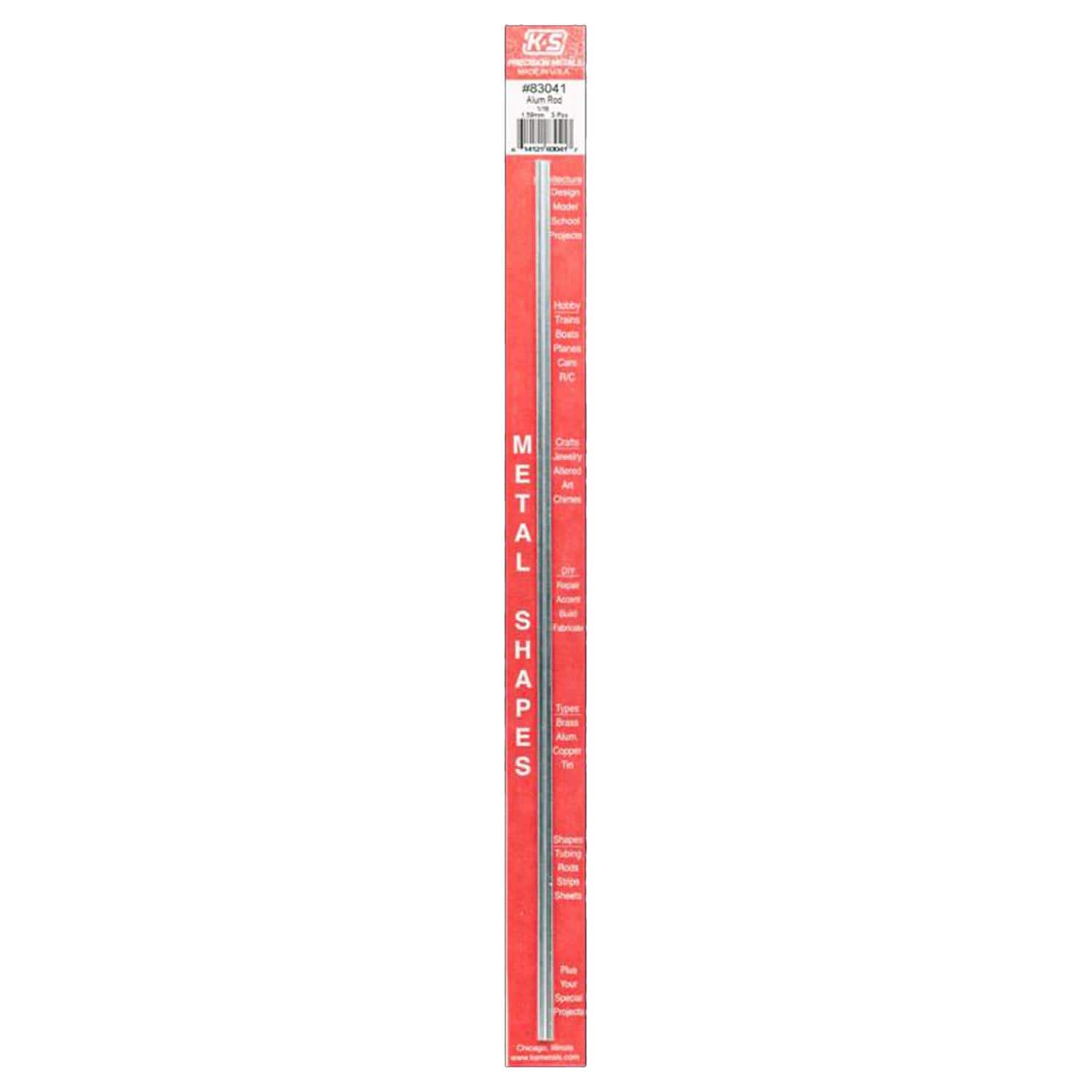 K&S Precision Metals K S 12 in. L X 1/16 in. D Aluminum Rod 1 pk