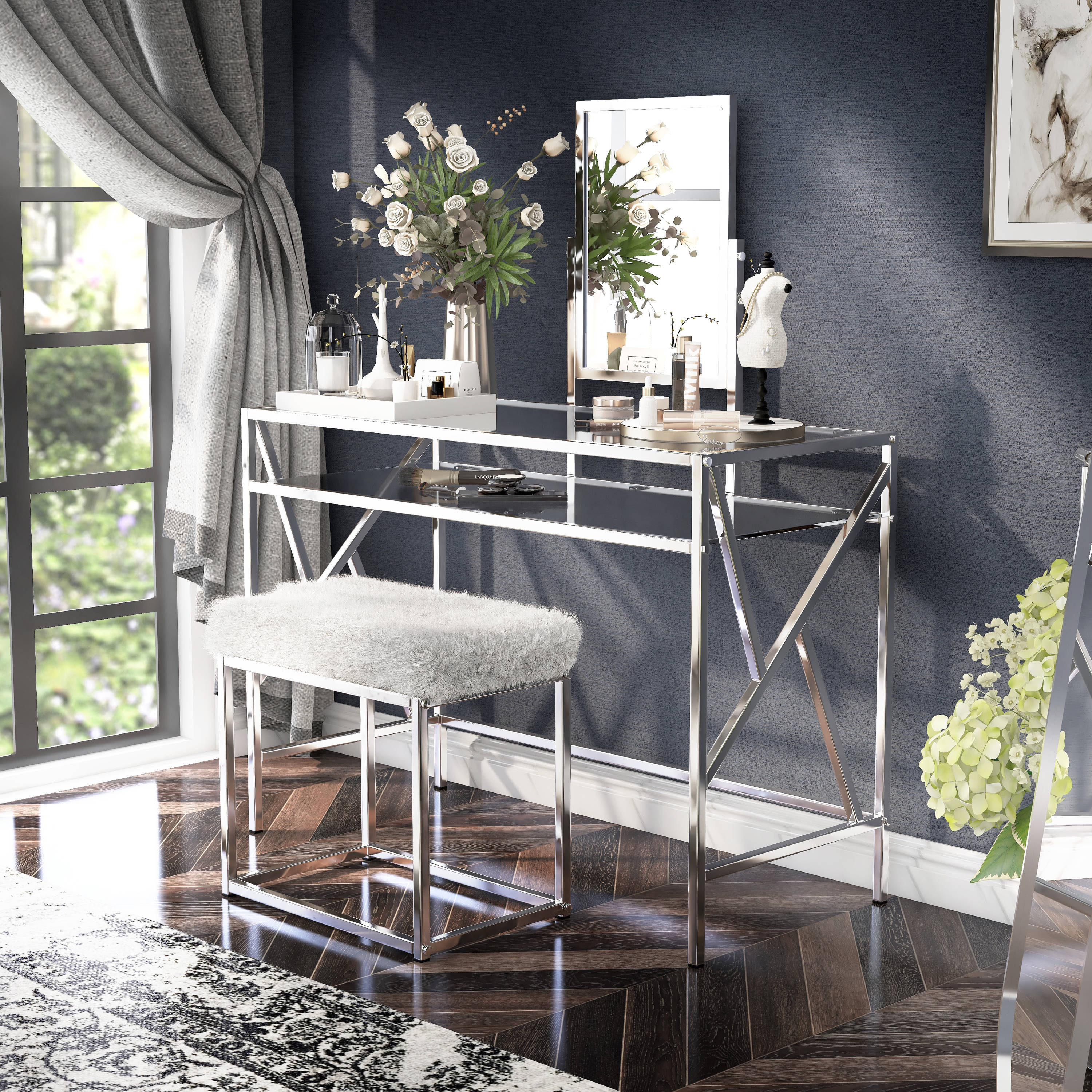 Furniture of America IDF-DK6707CRM Bedroom-Vanities - View #3