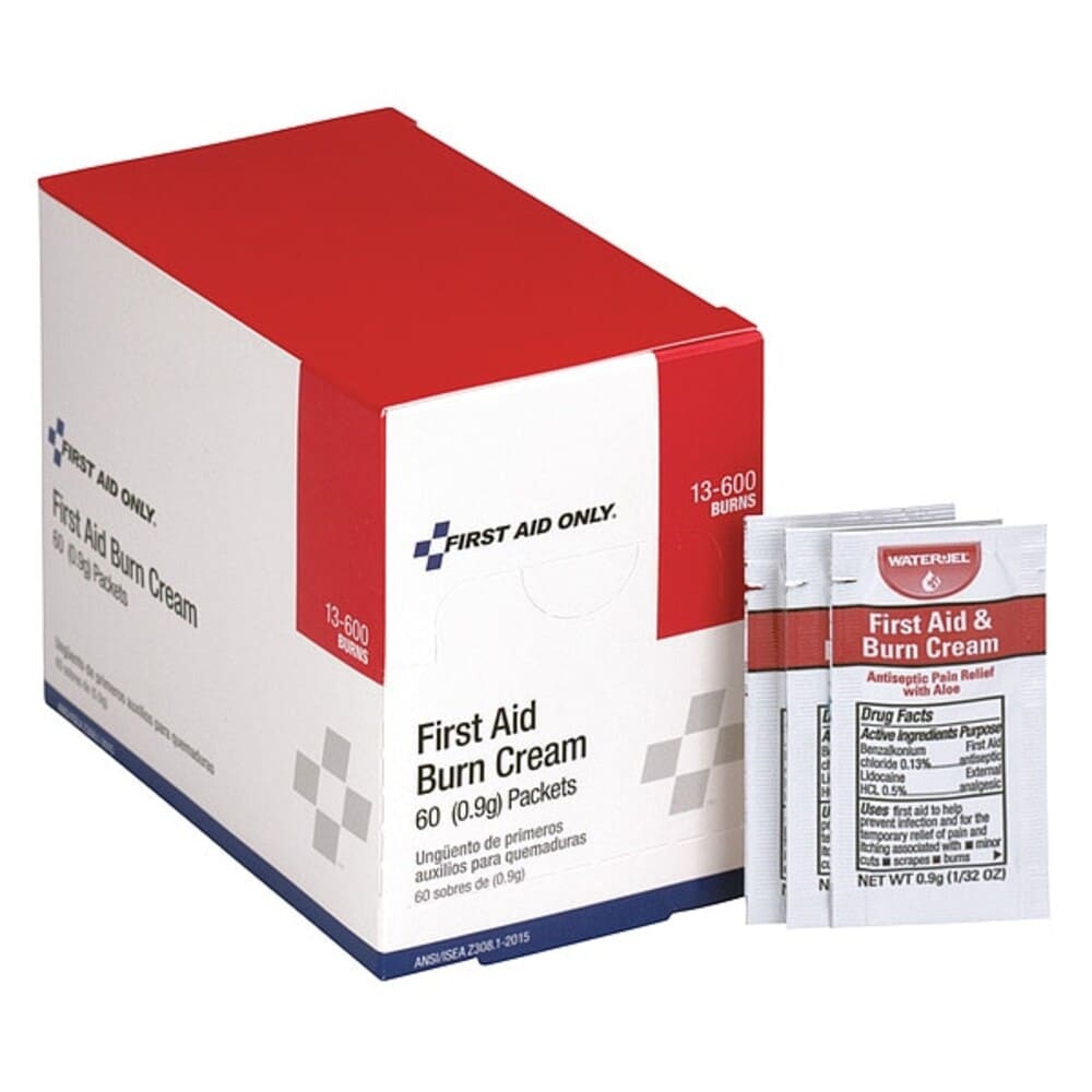 First Aid Only Topical Burn Cream Benzalkonium Chloride/Lidociane HCI .03 oz Size 60 PK