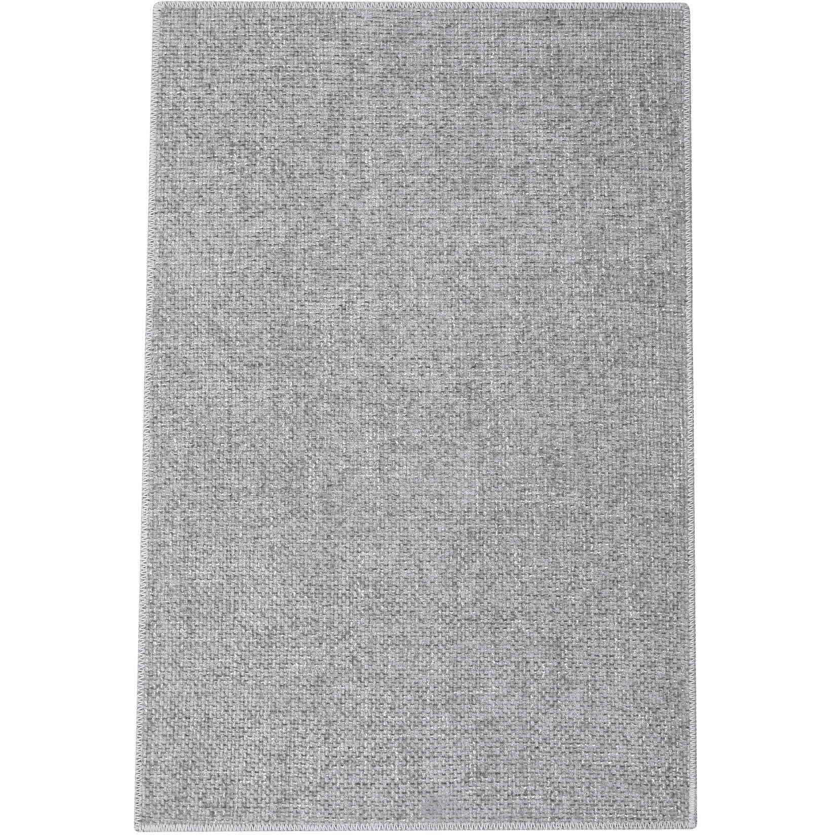 WhizMax SUNNY-PHO-10N5VZB4 2 x 6 ft Chenille Light Grey Rectangular Living Room Bedroom Laundry Bathroom Kitchen Hallway Solid Modern Machine Washable Runner Rug
