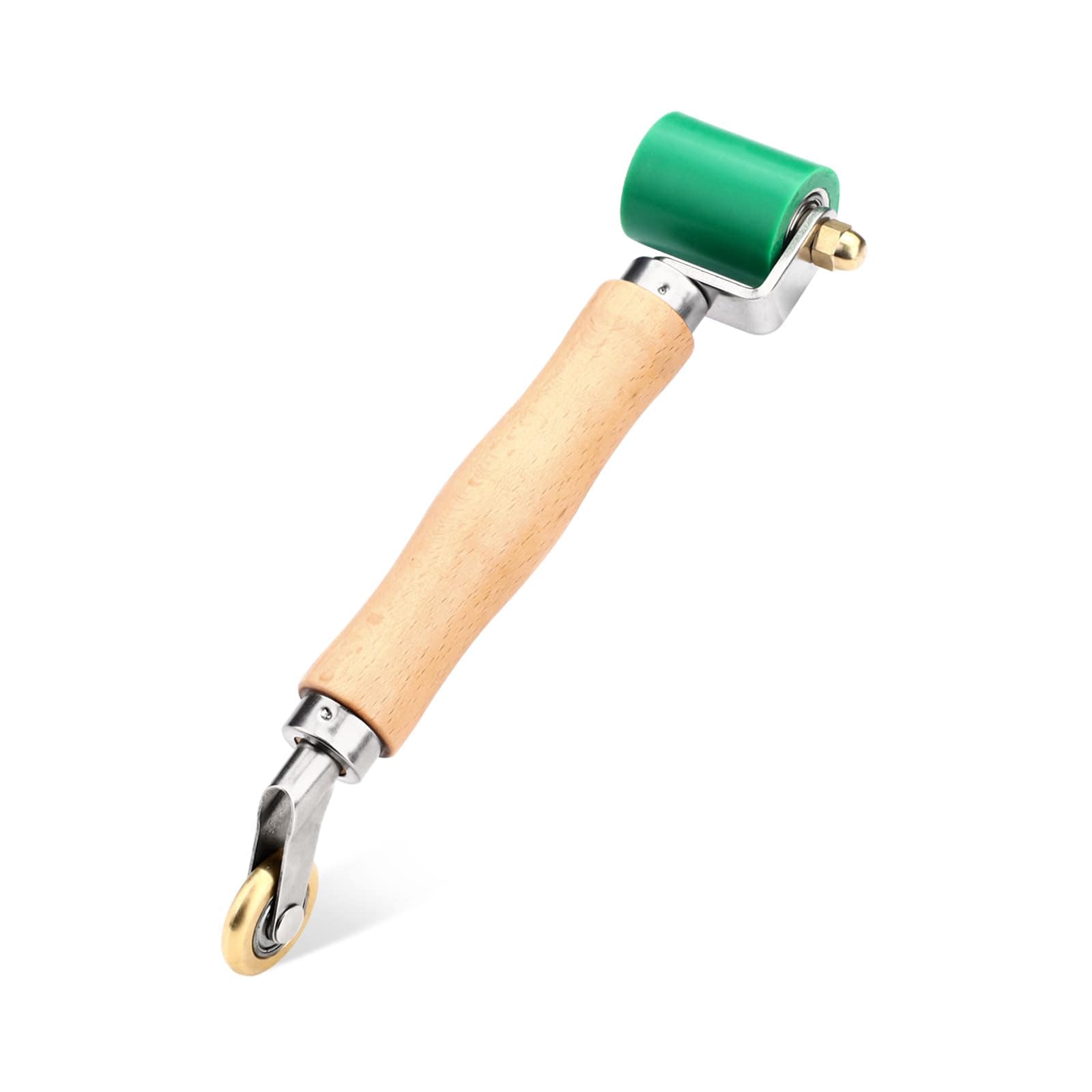 LAIFUCAM -  Silicone Seam Roller Dual Head Metal Roller Tool with Solid Wood Handle for Roofing T...
