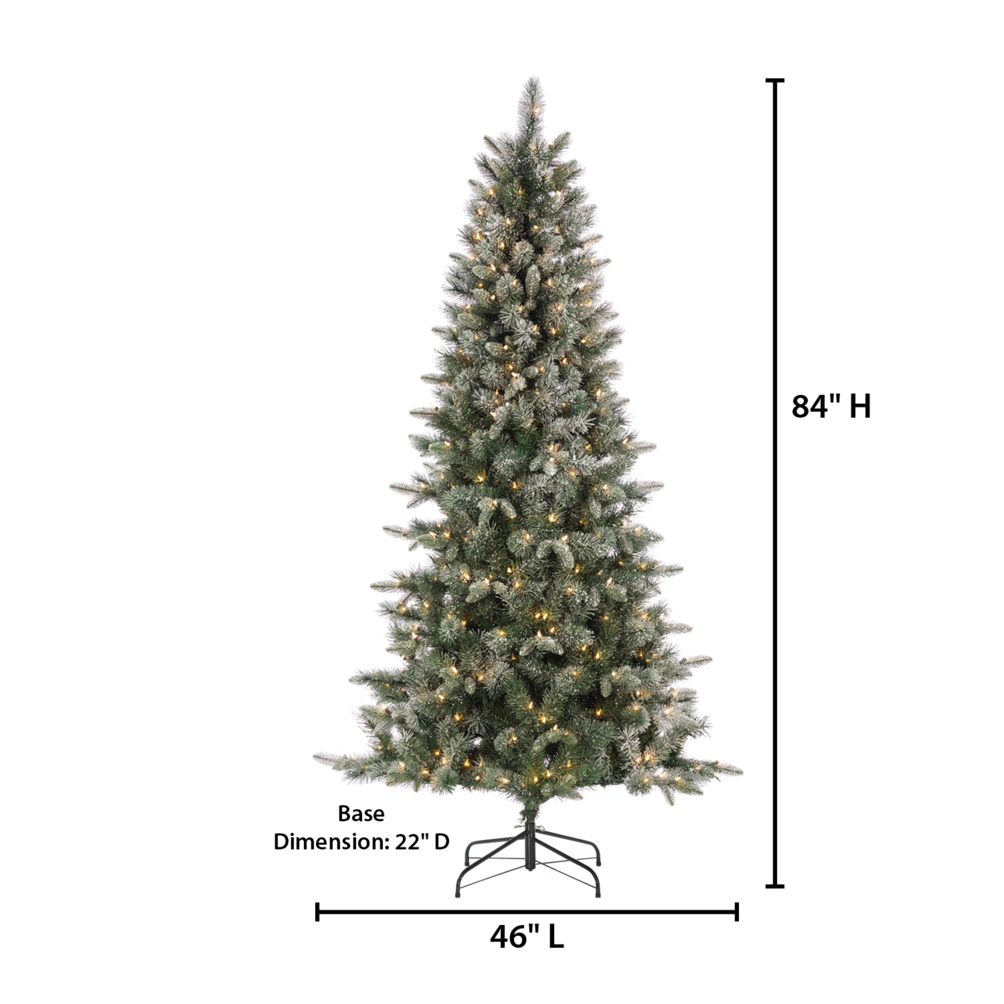 Sterling Tree Company 7-ft Pine Pre-lit Flocked Artificial Christmas ...
