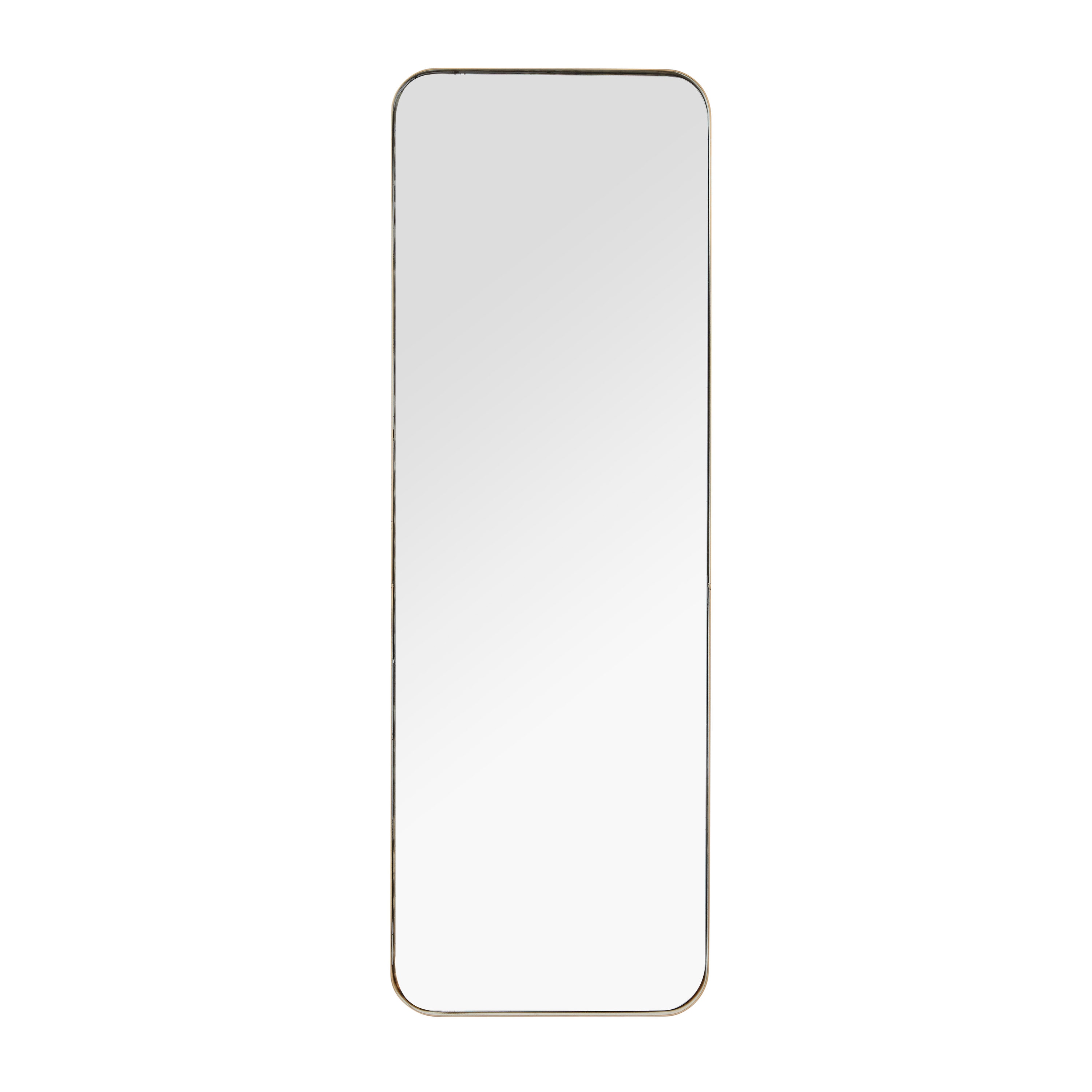 Grayson Lane 13-in W x 36-in H Gold with Thin Frame Framed Wall Mirror ...