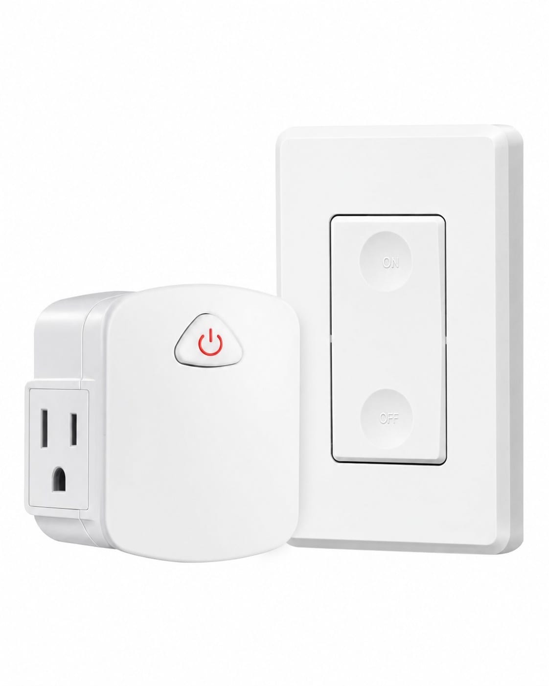 ITOPFOX  Wireless Remote Control Outlet Wall Switch 15A 1875W Plug for Lamps Appliances Christmas Lights 100FT Range No Wiring Needed FCC