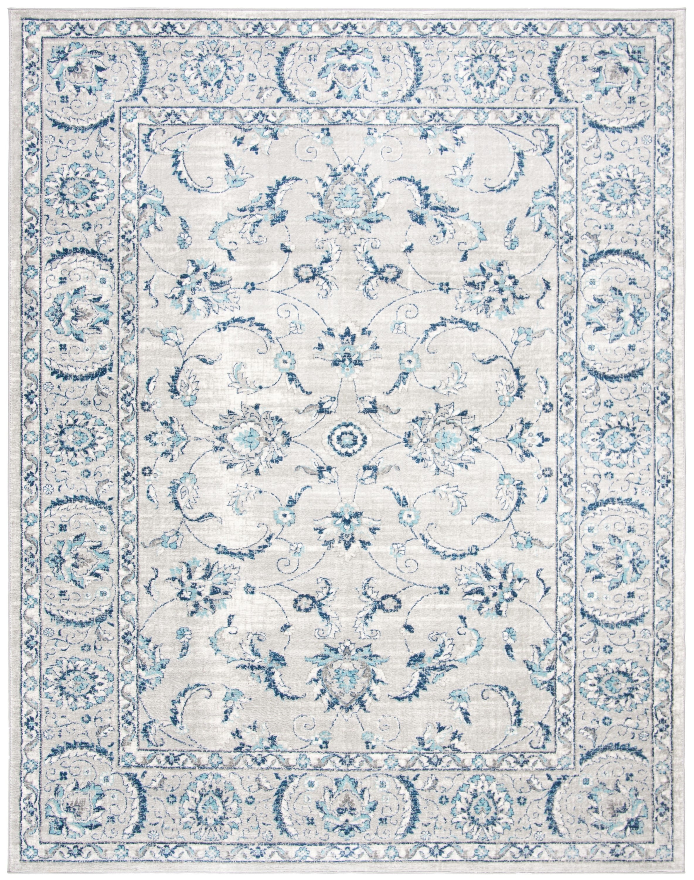 Reversible Gray Synthetic 9' x 12' Rectangular Area Rug