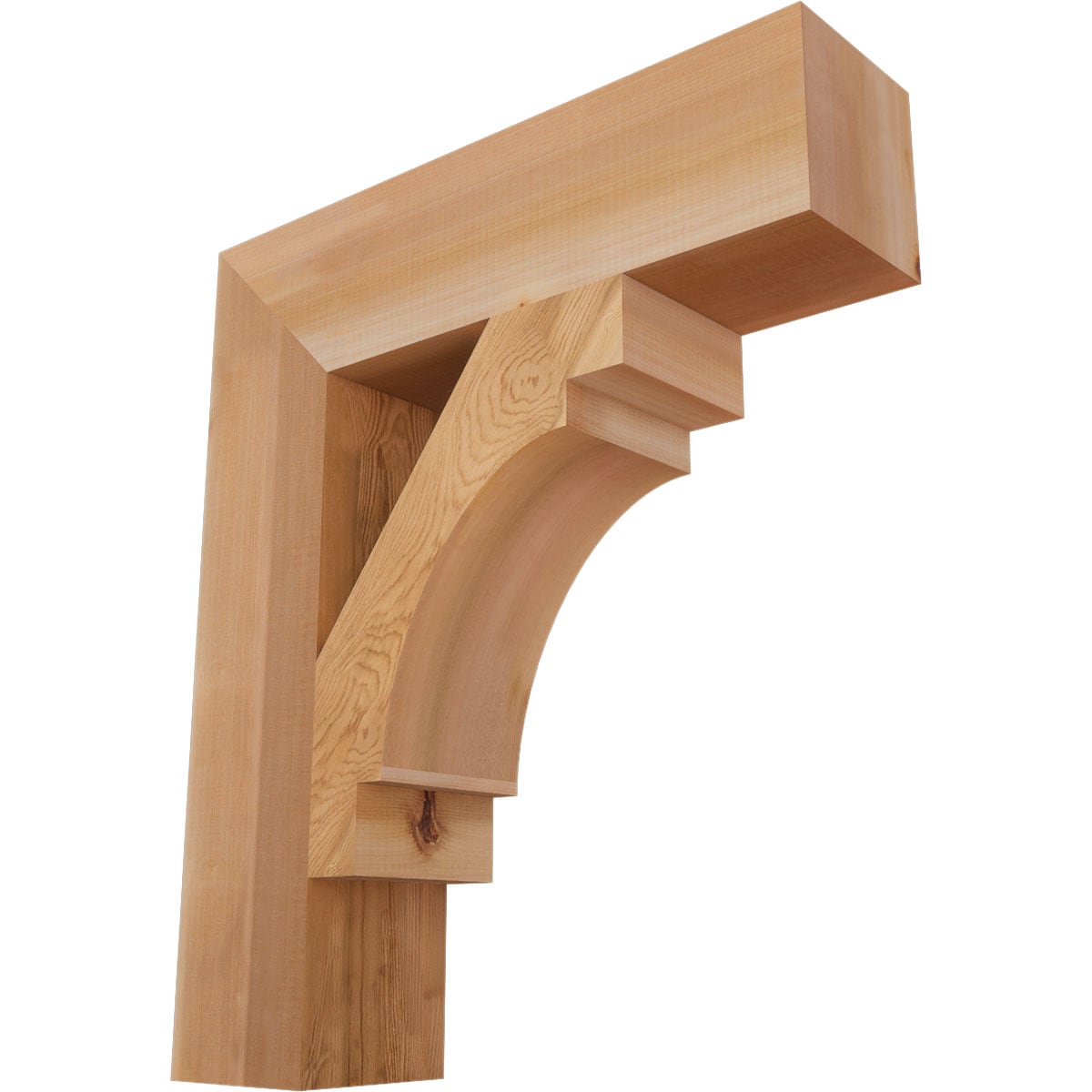 Ekena Millwork BKT06X24X28MRC05SWR Merced block smooth 5-1/2-in x 24-in x 28-in Western red cedar Brown Wood Standard bracket