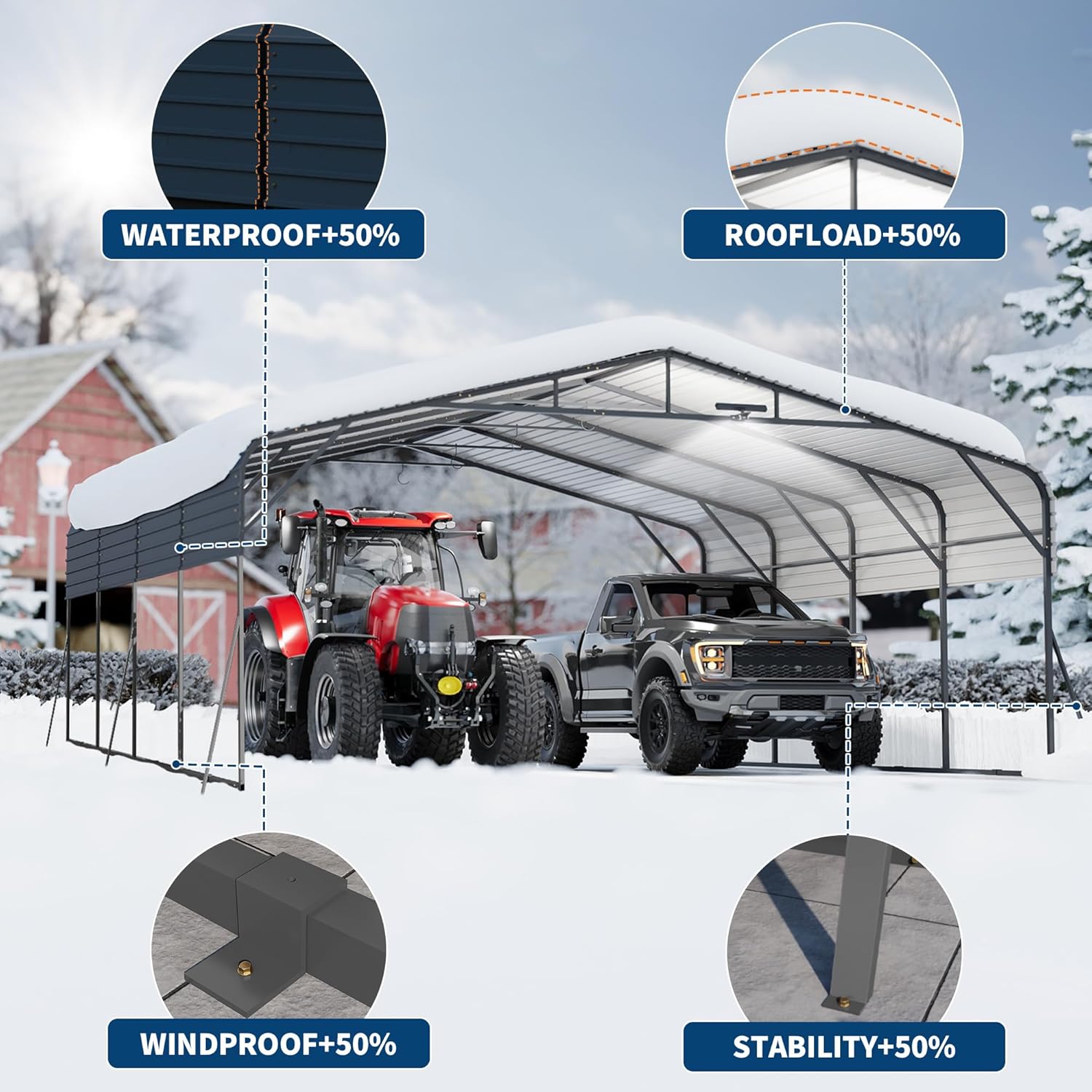 IdealHouse JOEY-EYL8WQ9S5HVO Carport-Covers - View #4