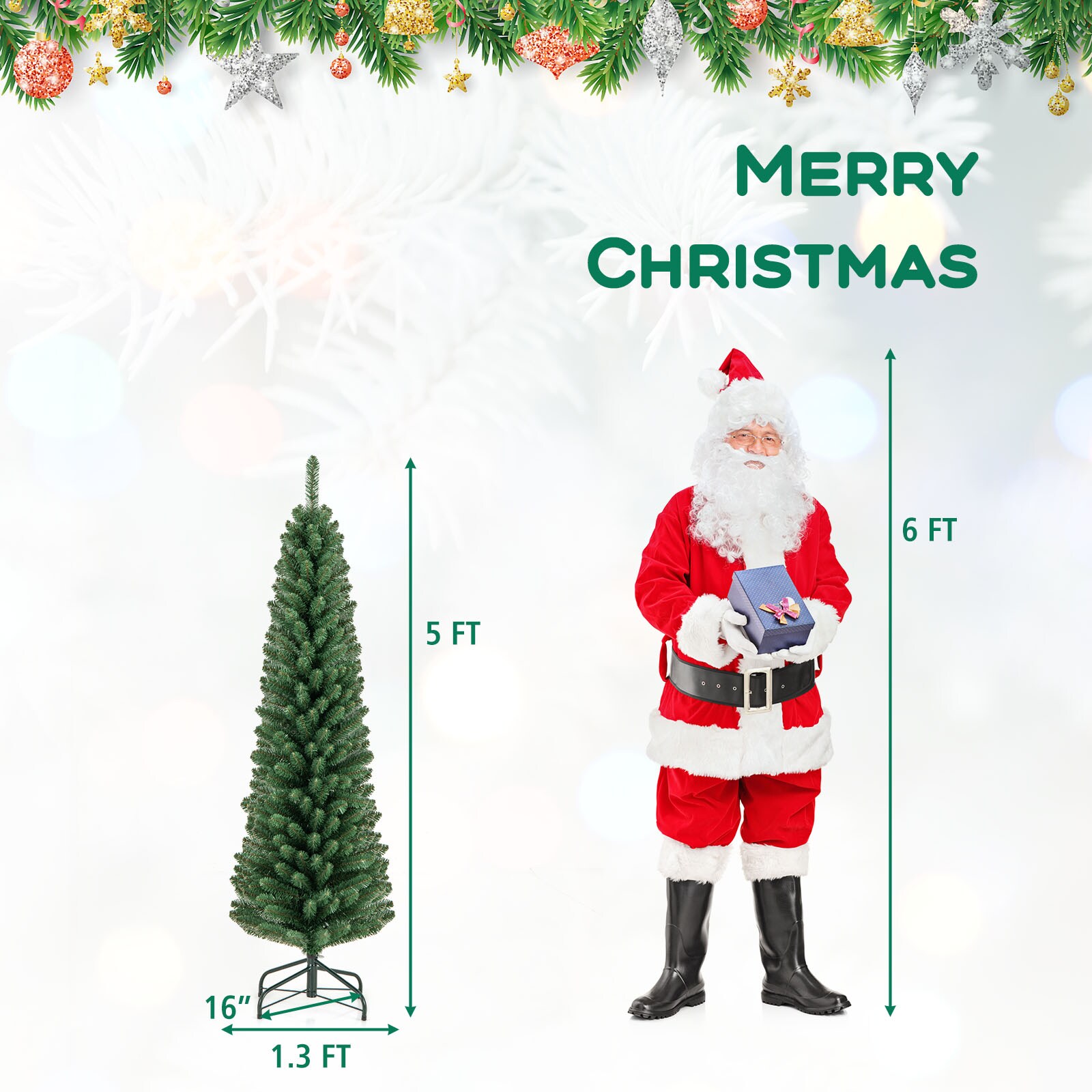 WELLFOR CM-HGY-23459US Artificial-Christmas-Trees - View #3