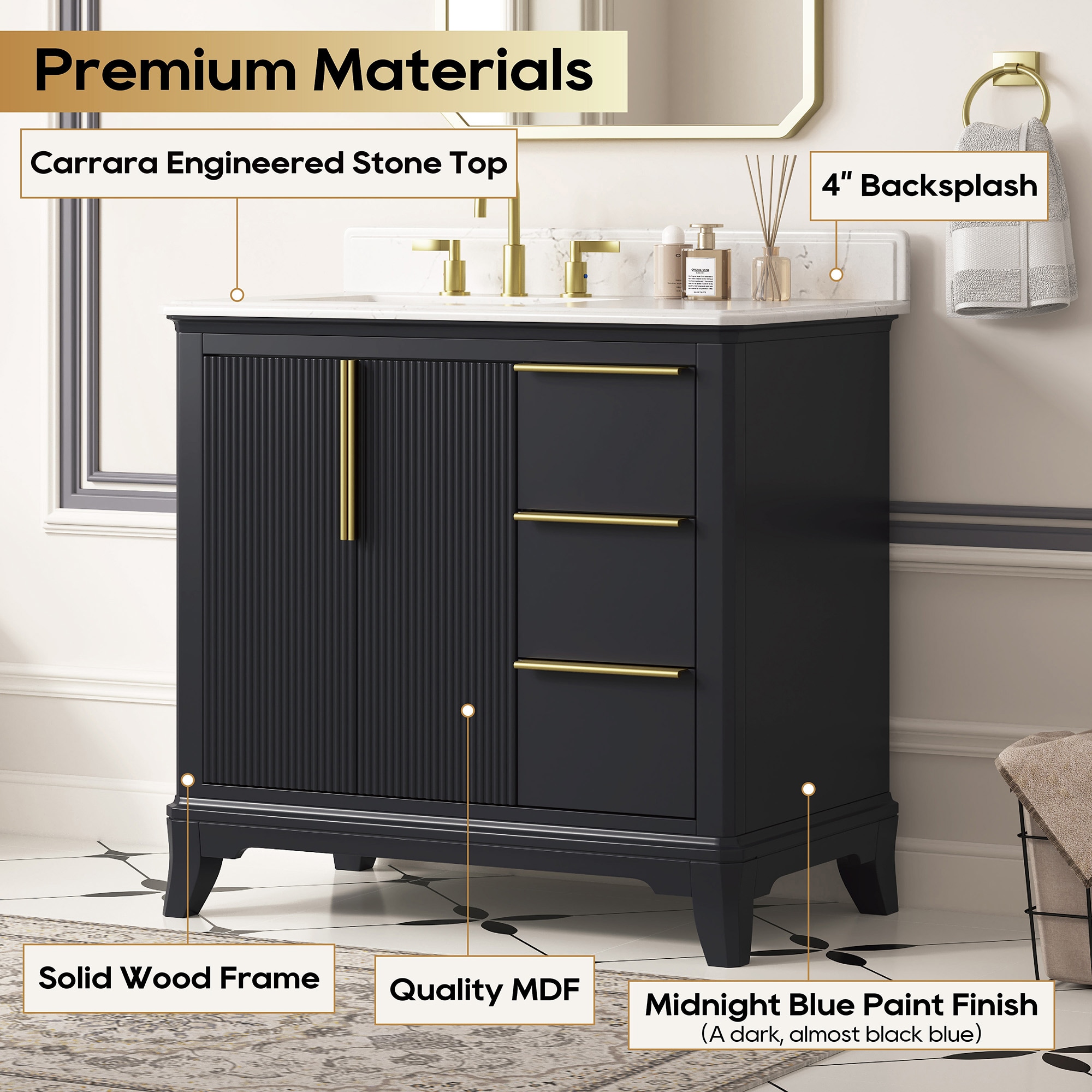 DELUXE LIVING V24022-36NB Bath-Vanity-Combo - View #2