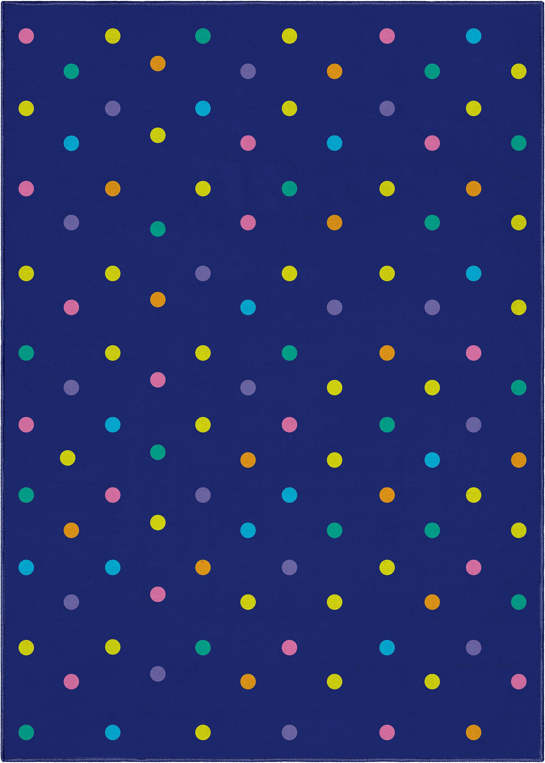 Crayola Polka Dot Blue Synthetic 5' x 7' Area Rug