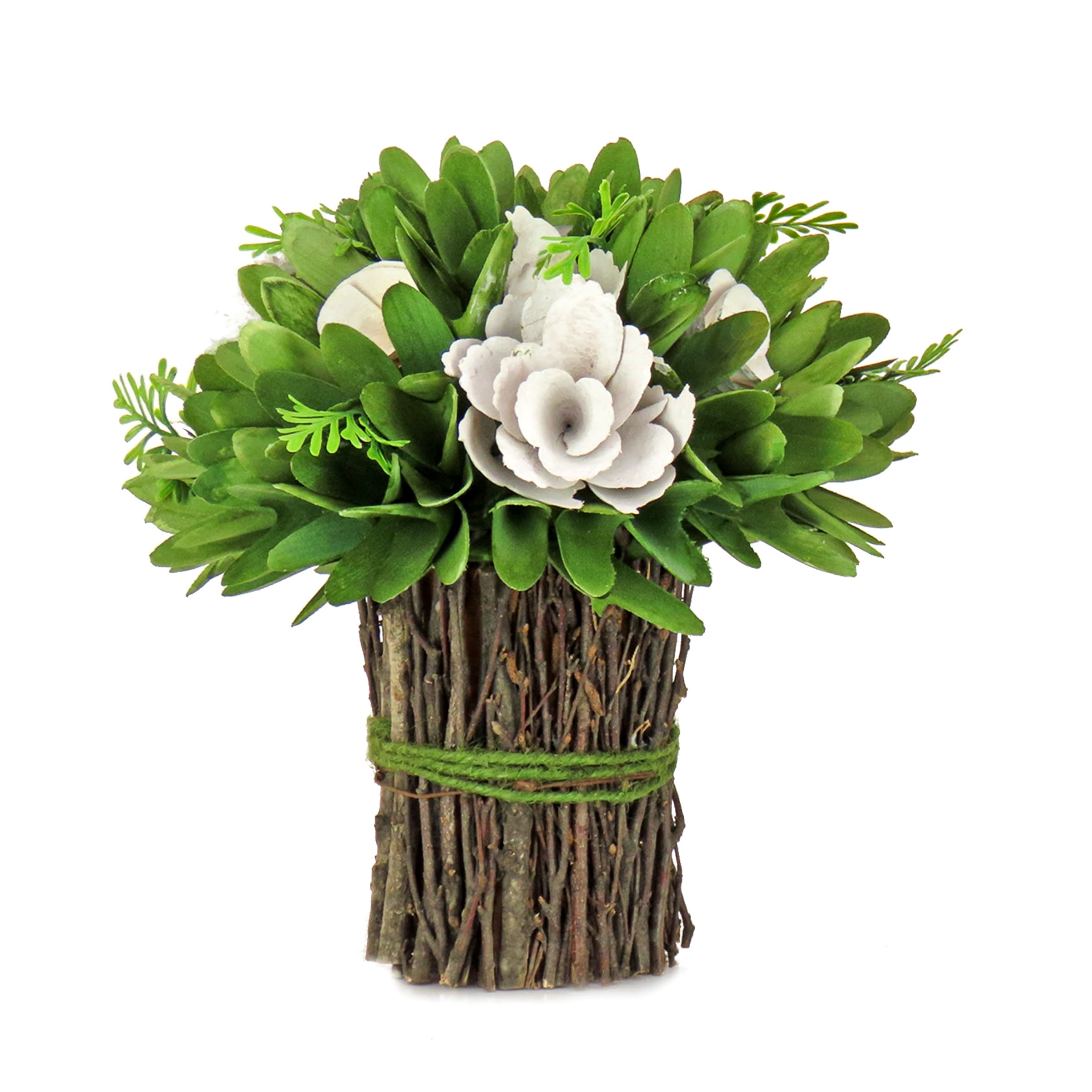National Tree Company EG79-18B0281-1 9.4-Inches Cream Indoor/Outdoor Desktop Mixed greenery Artificial flower