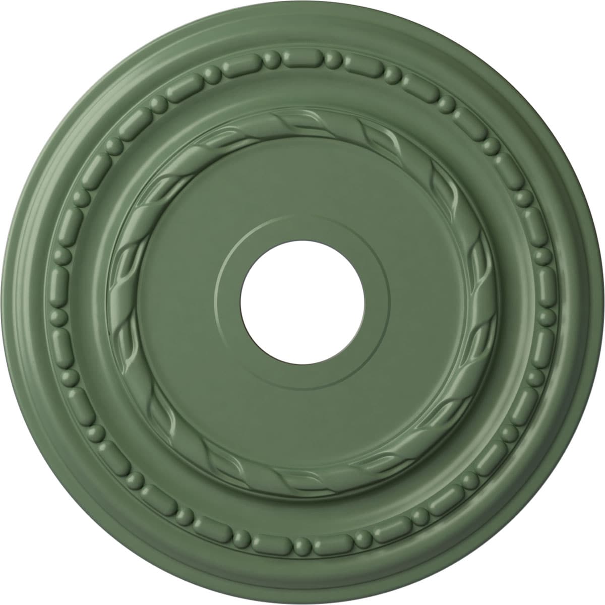 Ekena Millwork CM17DUAGF Dublin 17.875-in W x 17.875-in L Painted Athenian Green Polyurethane Whole Ceiling Medallion