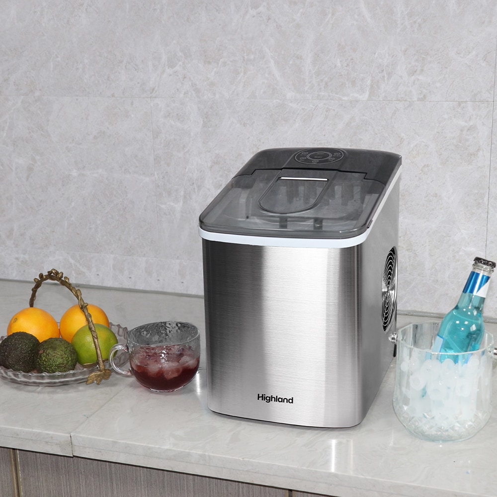 Simzlife Countertop Ice Maker, 26 lbs in 24 Hours, 9 Bullet-Shaped Ice