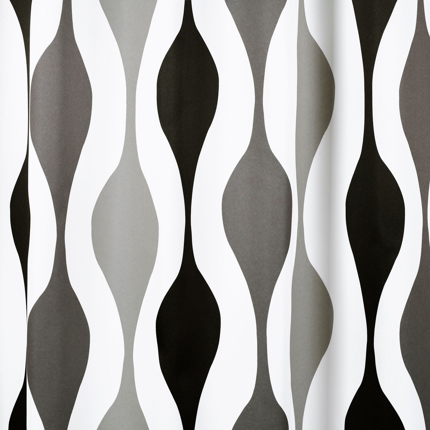 Black and Gray Pleated Blackout Polyester Window Panels