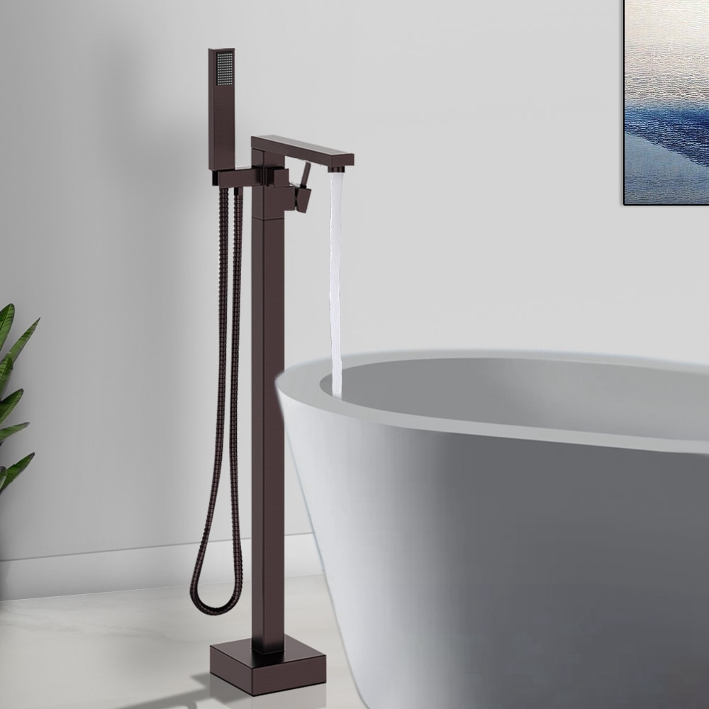 Oil Rubbed Bronze Freestanding Bathtub Faucet with Hand Shower