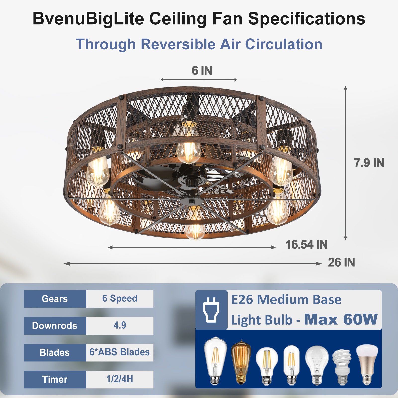 Dovanpaul 58-60BR-LW Ceiling-Fans - View #2