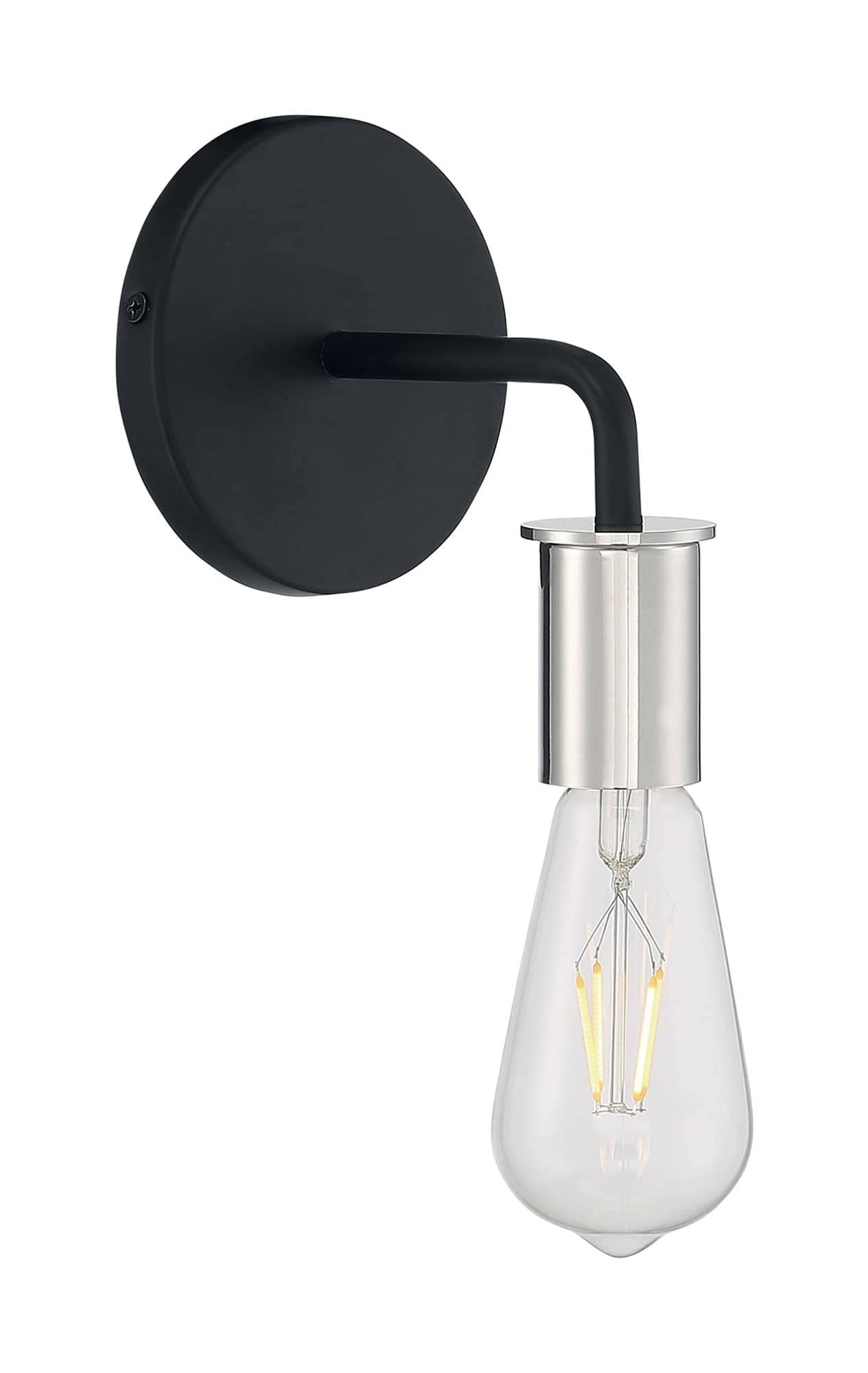 Nuvo Lighting Ryder 1-Light Industrial Black/Polished Nickel Wall Sconce