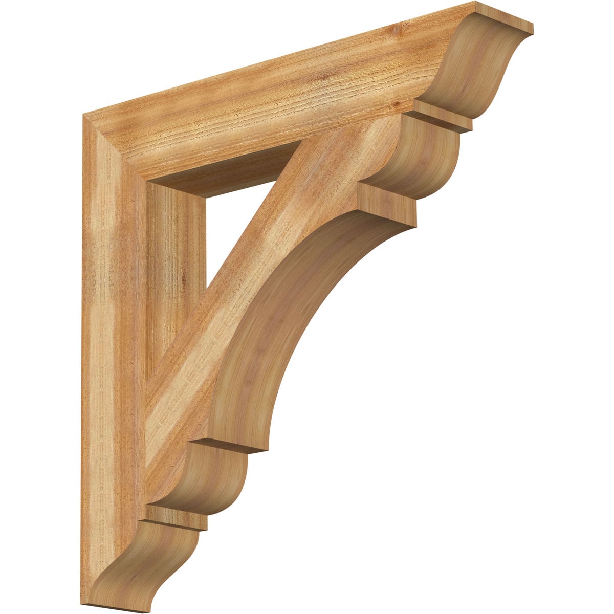 Ekena Millwork BKT06X34X34OLY01RWR Olympic traditional rough sawn 6-in x 34-in x 34-in Western red cedar Brown Wood Standard bracket