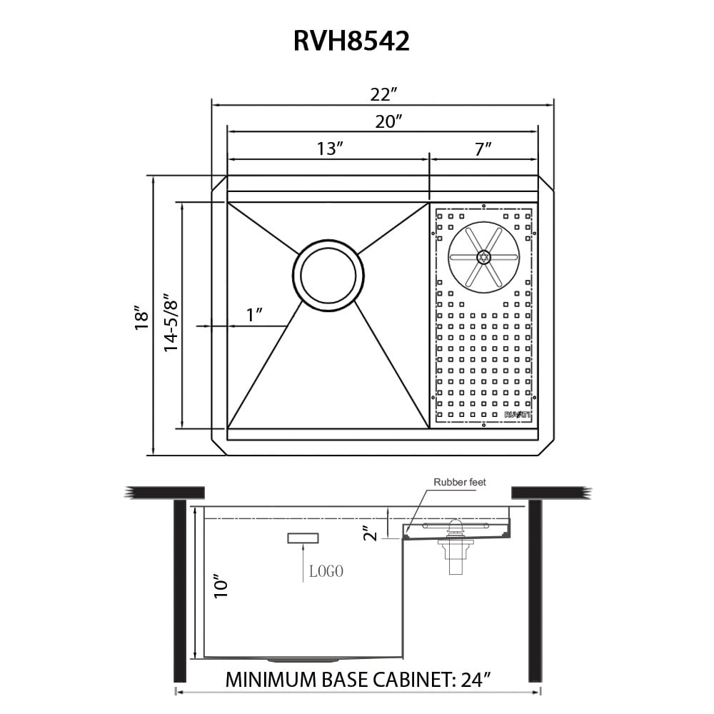 Ruvati RVH8542ST Bar-Prep-Sinks - View #11