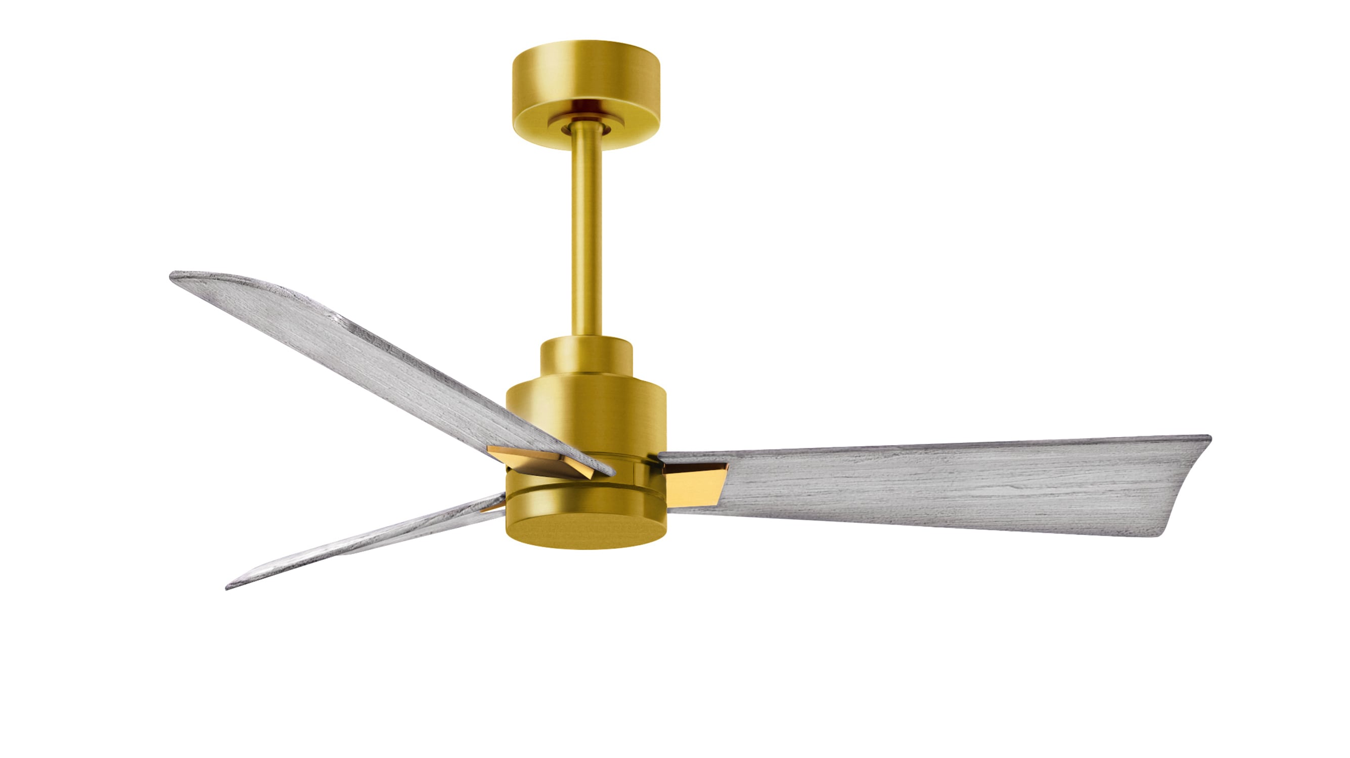 Matthews Fan Company AK-BRBR-BW-42 Alessandra 42-in Outdoor Brushed Brass with Barnwood Blades Ceiling Fan Without Light - Remote Included ( 3 -Blade )