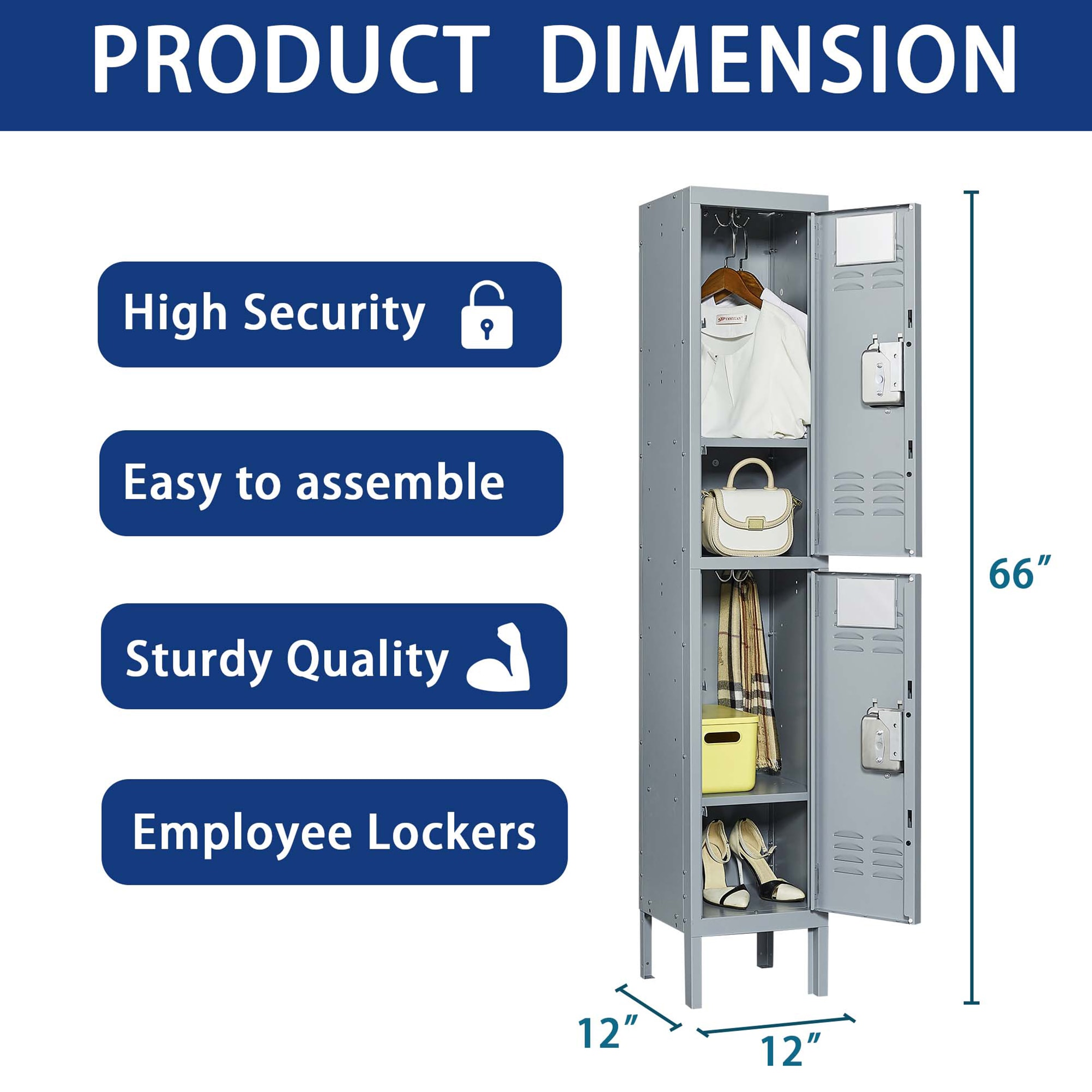 Kahomvis MAKE-QPO2-987 Storage-Lockers - View #3